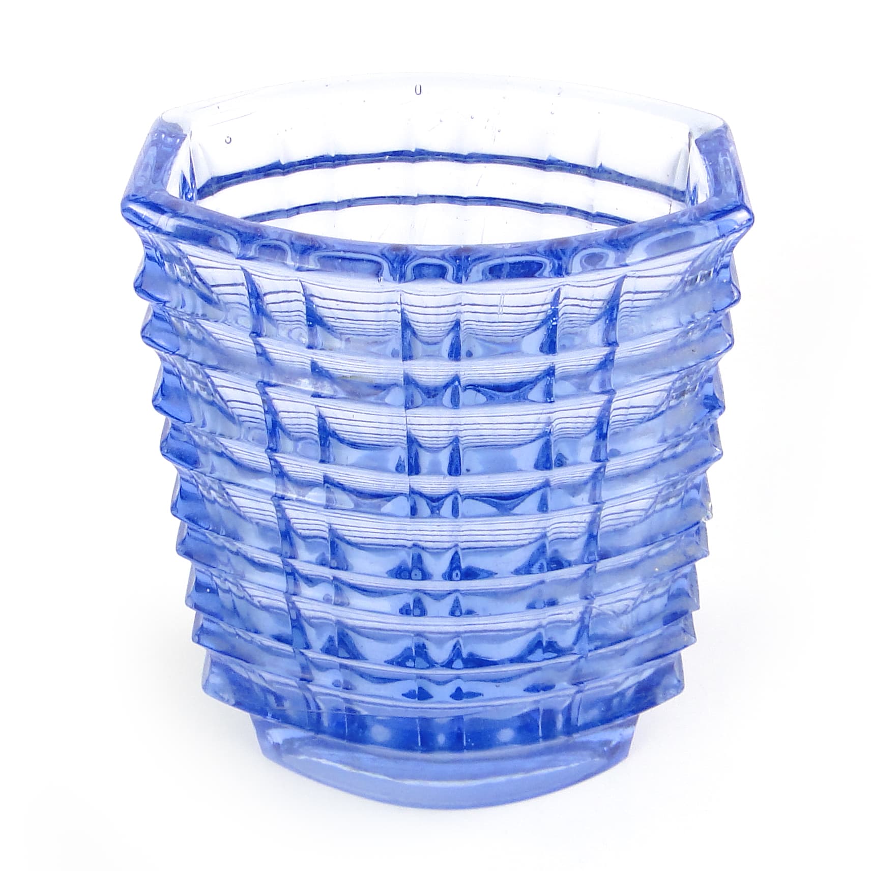 Wazon Optyczny, mid-century modern, szkło transparentne, proj. J. Drost, Ząbkowice, Polska, lata 70. - 105775