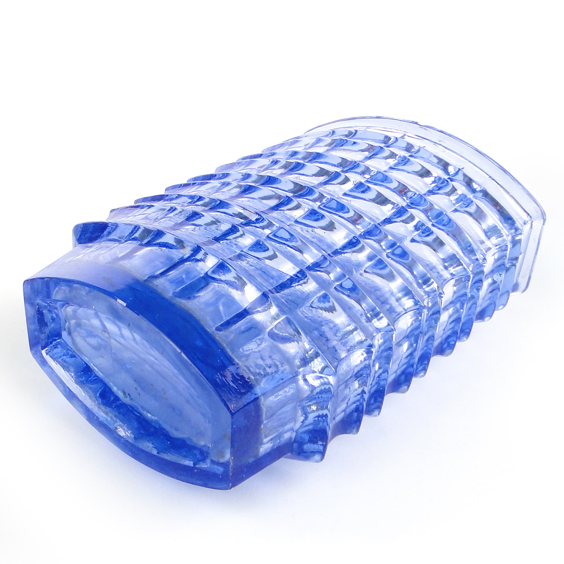 Wazon Optyczny, mid-century modern, szkło transparentne, proj. J. Drost, Ząbkowice, Polska, lata 70. - 105778