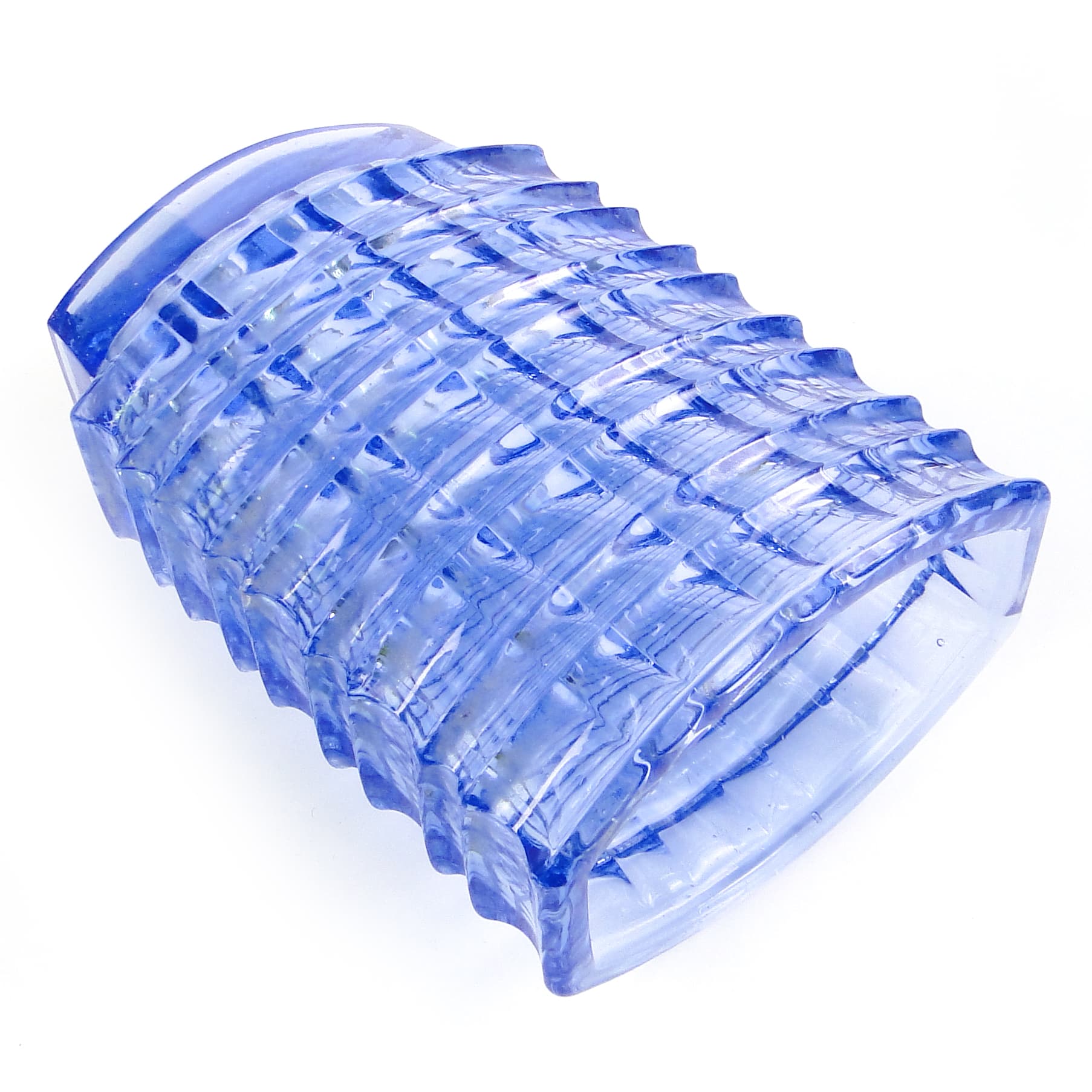 Wazon Optyczny, mid-century modern, szkło transparentne, proj. J. Drost, Ząbkowice, Polska, lata 70. - 105777