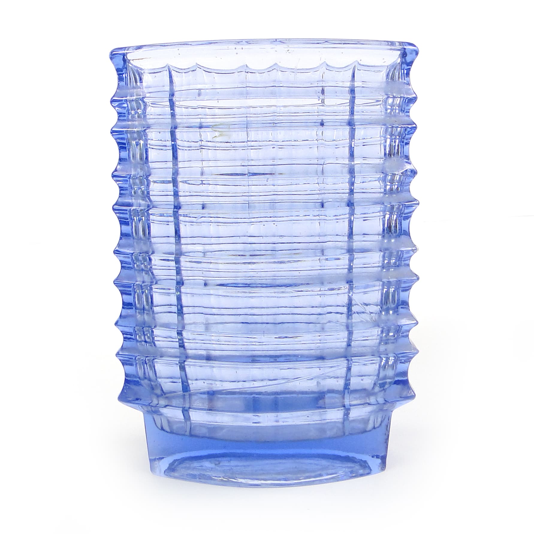 Wazon Optyczny, mid-century modern, szkło transparentne, proj. J. Drost, Ząbkowice, Polska, lata 70. - 105774
