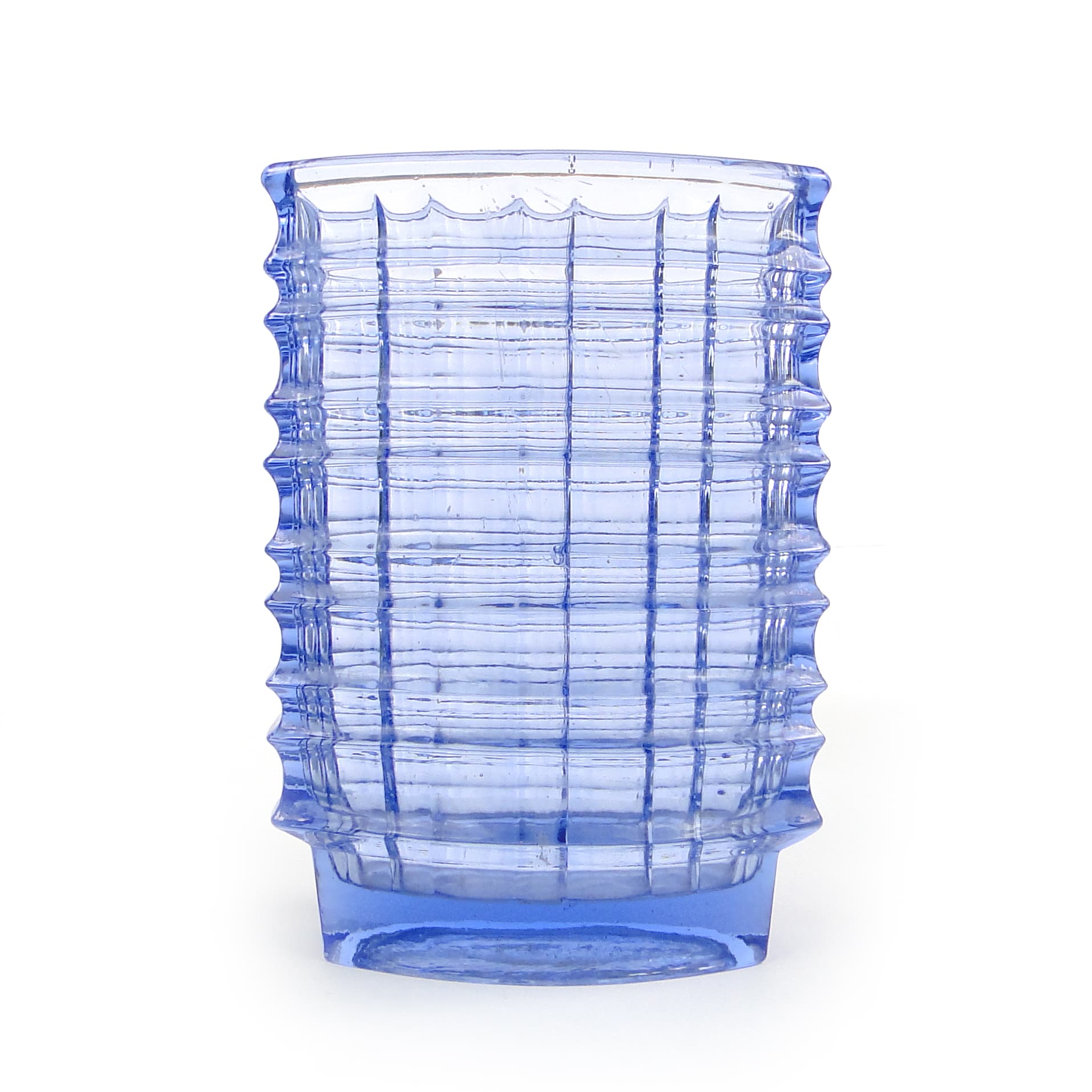 Wazon Optyczny, mid-century modern, szkło transparentne, proj. J. Drost, Ząbkowice, Polska, lata 70. - 105783