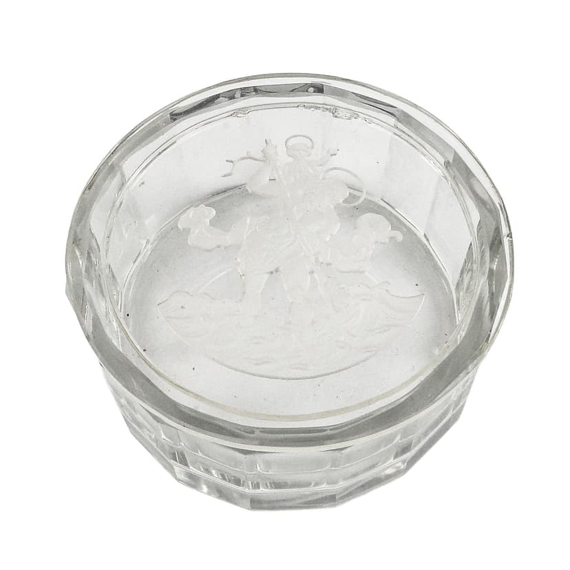 Bomboniera Art Deco, kryształ, Czechosłowacja, lata 30.