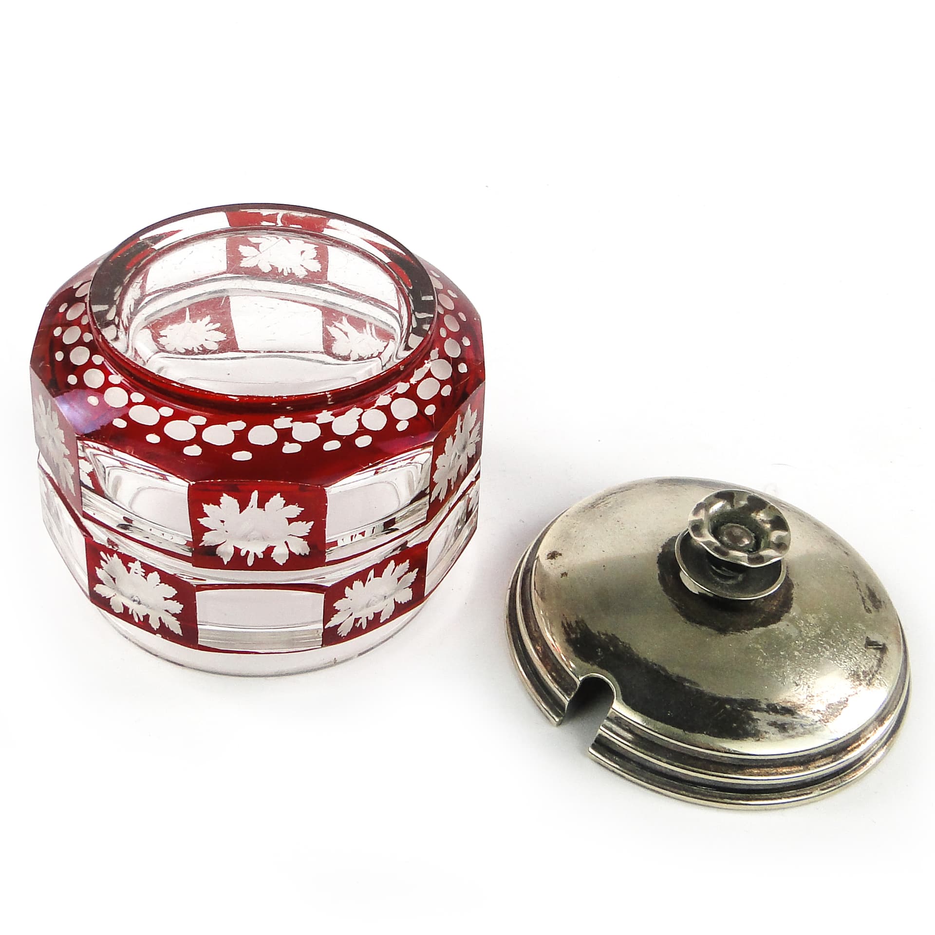 Bomboniera biedermeier, kryształ, Bohemia, Czechy, XIX w. - 106277