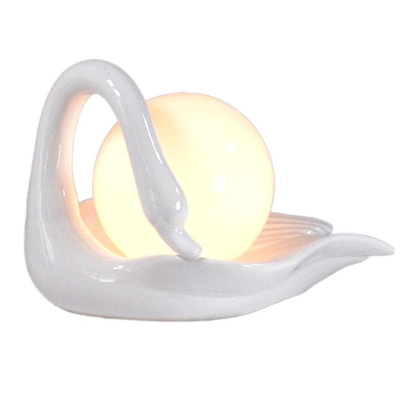 Biała lampa stołowa z ceramiki, styl mid-century modern, lata 80. - 7450