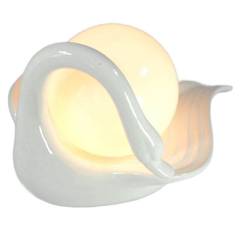 Biała lampa stołowa z ceramiki, styl mid-century modern, lata 80. - 7455