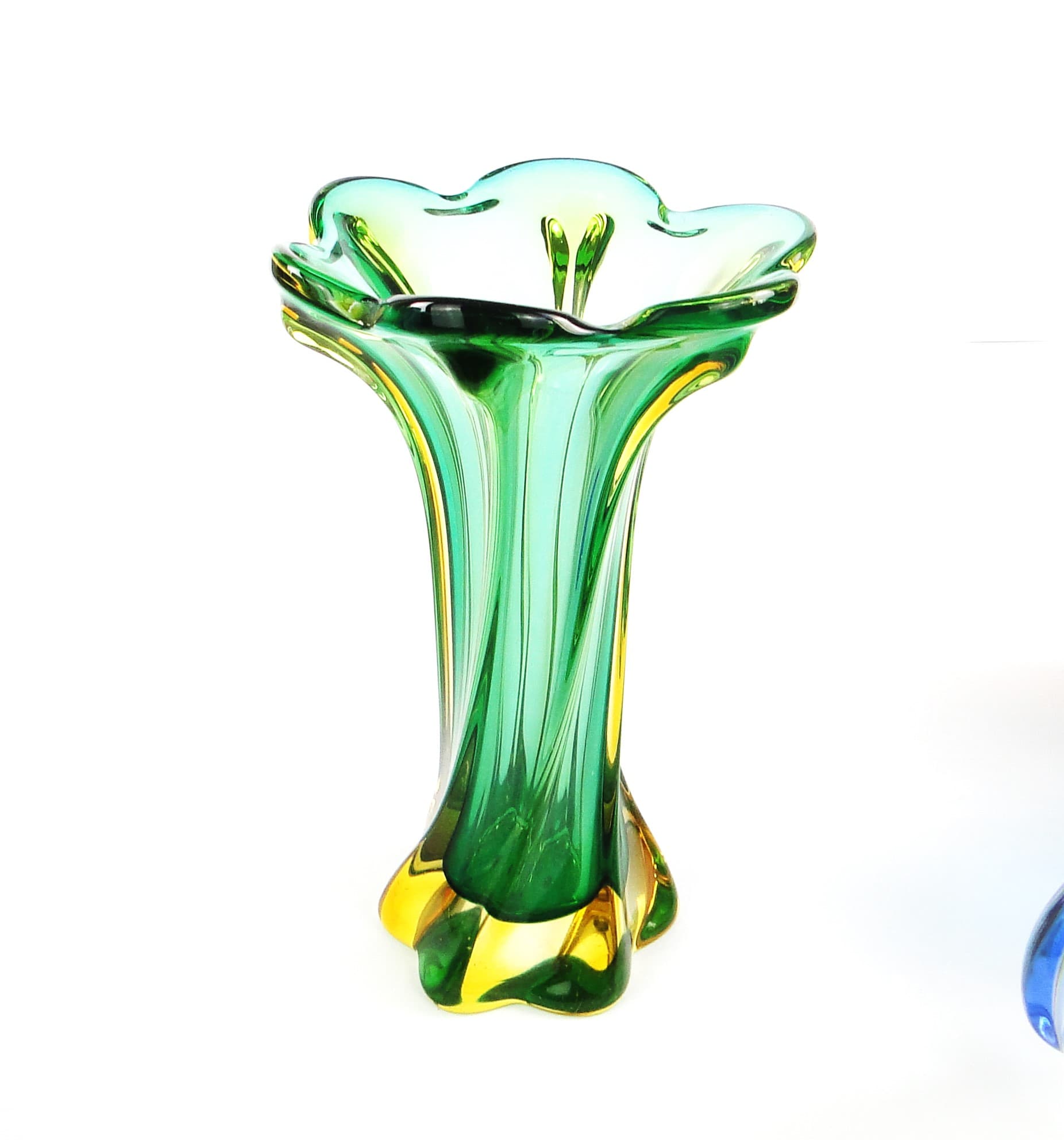 Wazon Murano Sommerso, mid-century modern, szkło, proj. F. Poli, Włochy, lata 50. - 106409