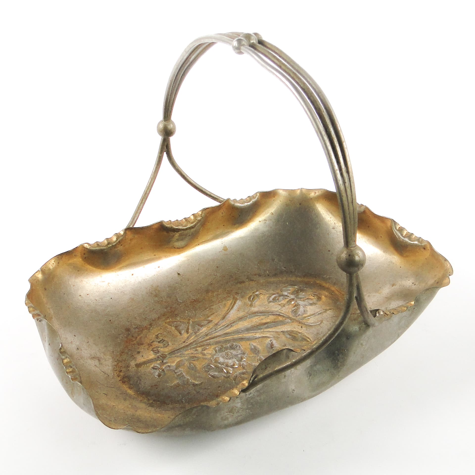 Fruit basket, Art Nouveau, silver-plated brass, Austria, early 20th c. - 106618