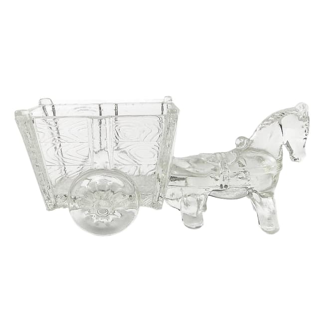 Art Deco desk stand, clear pressed glass, United Kingdom, 1950s. - DIMENSION