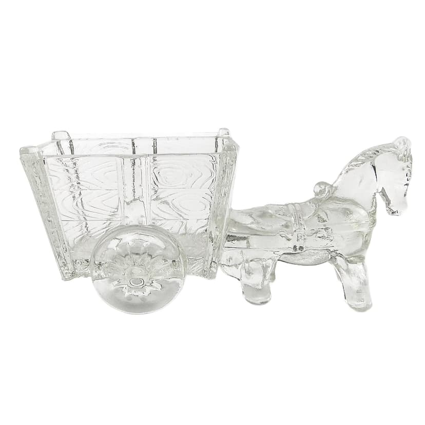 Art Deco desk stand, clear pressed glass, United Kingdom, 1950s.