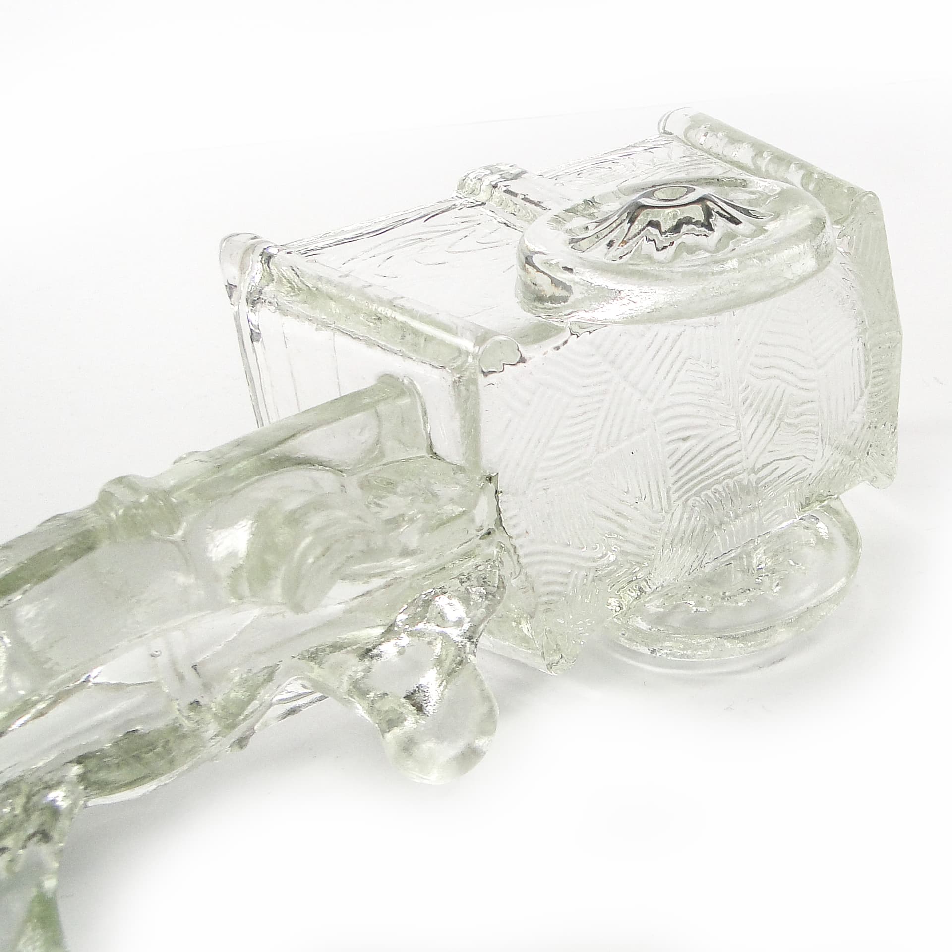 Art Deco desk stand, clear pressed glass, United Kingdom, 1950s. - 106659