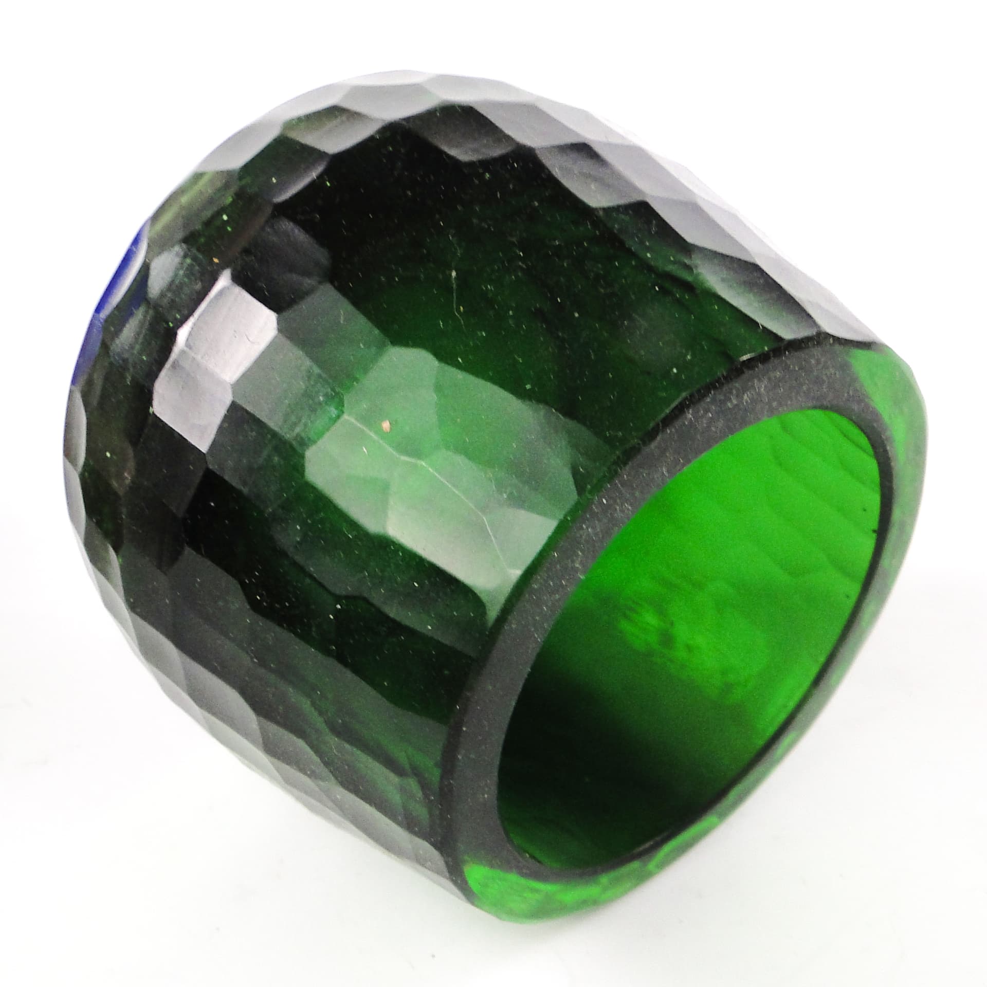 Mid-century modern vase, green glass, Poland, 1980s. - 106699