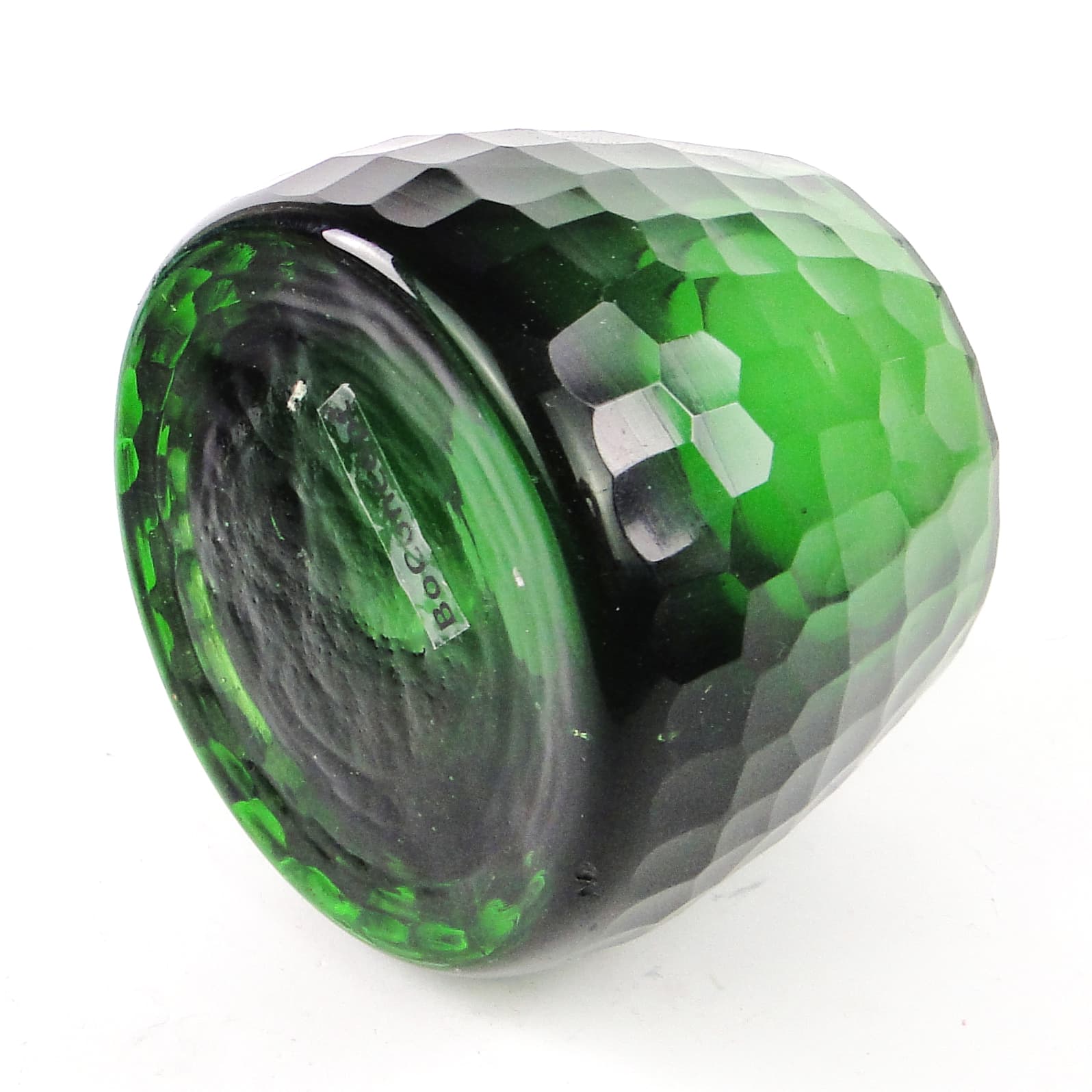 Mid-century modern vase, green glass, Poland, 1980s. - 106698