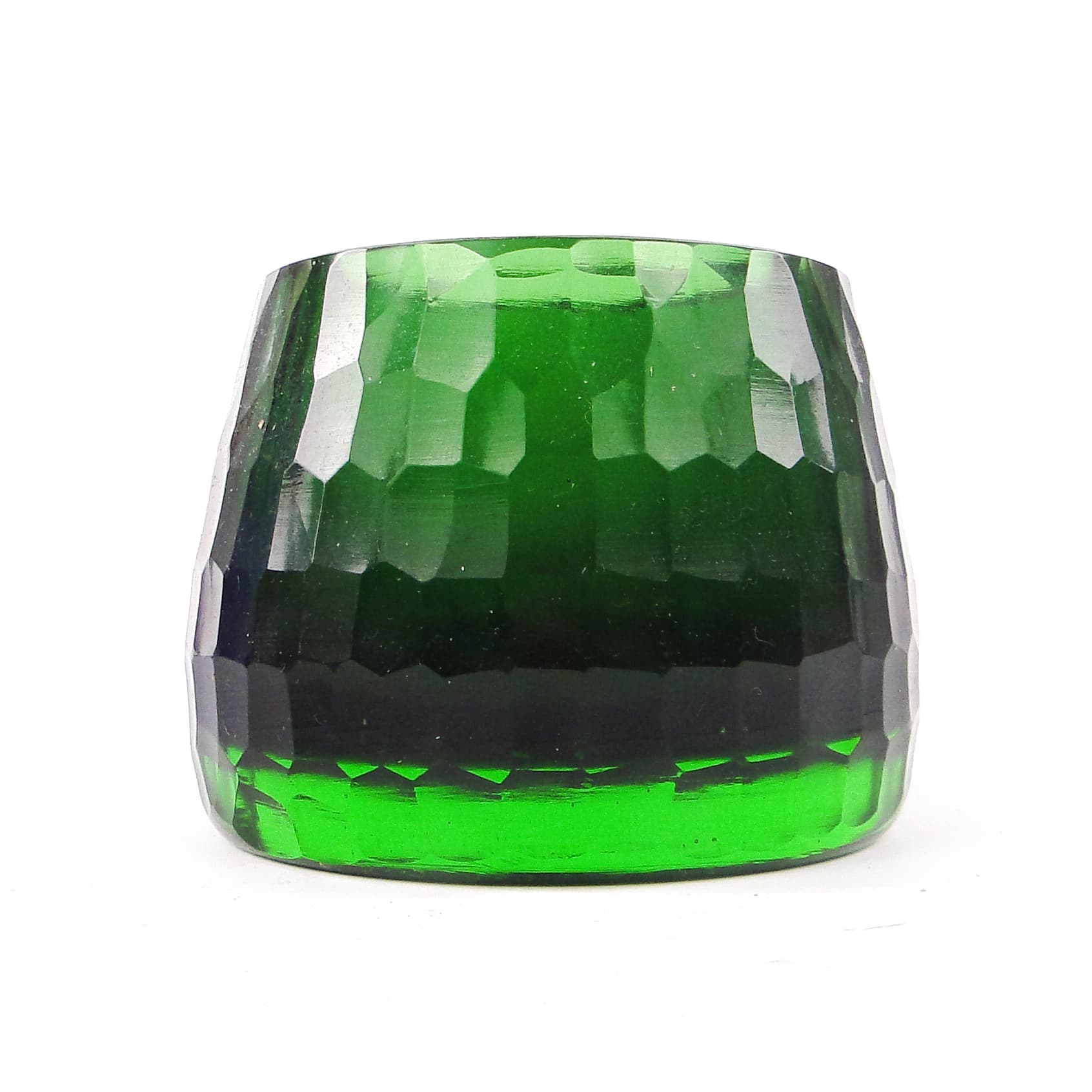 Mid-century modern vase, green glass, Poland, 1980s. - 106694