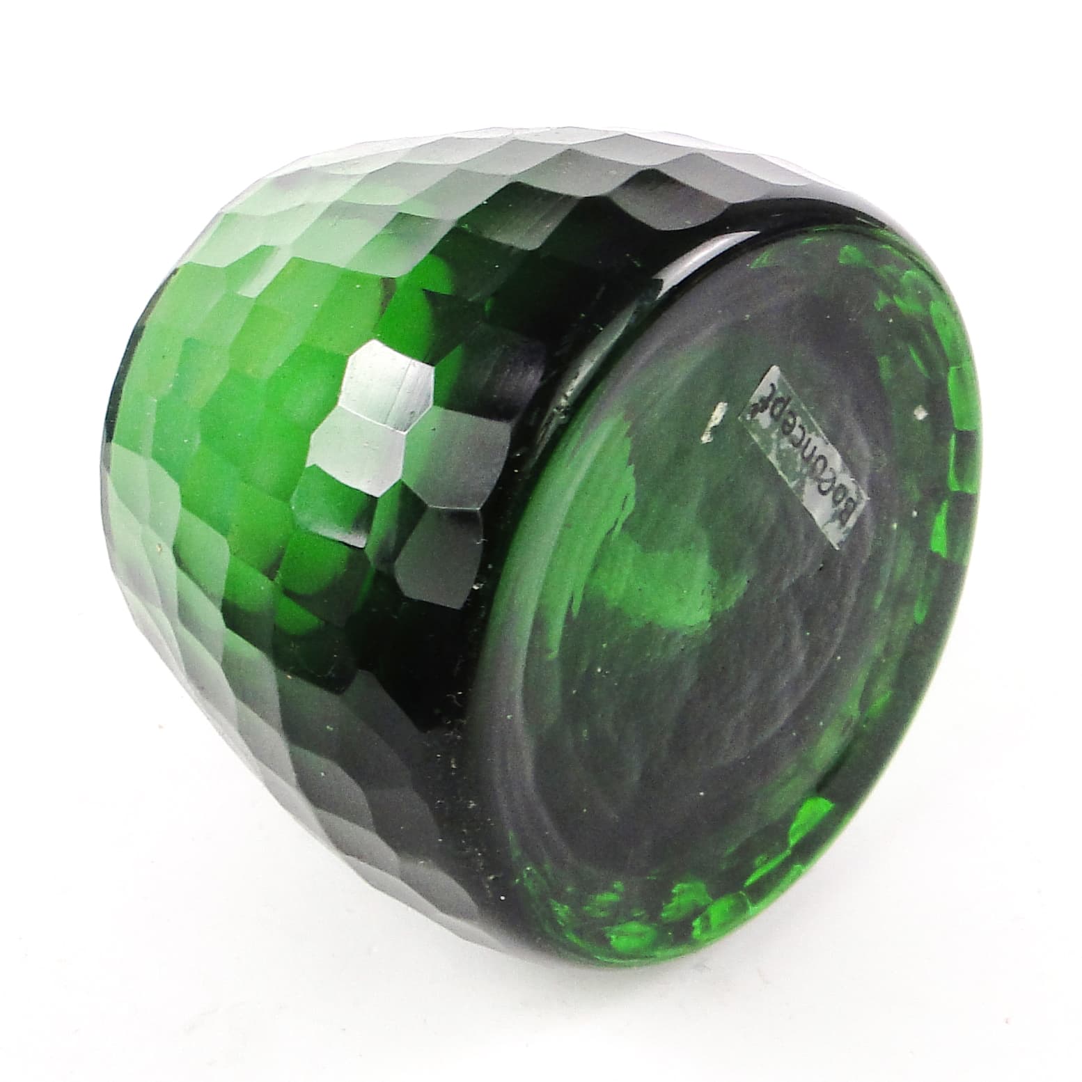 Mid-century modern vase, green glass, Poland, 1980s. - 106697