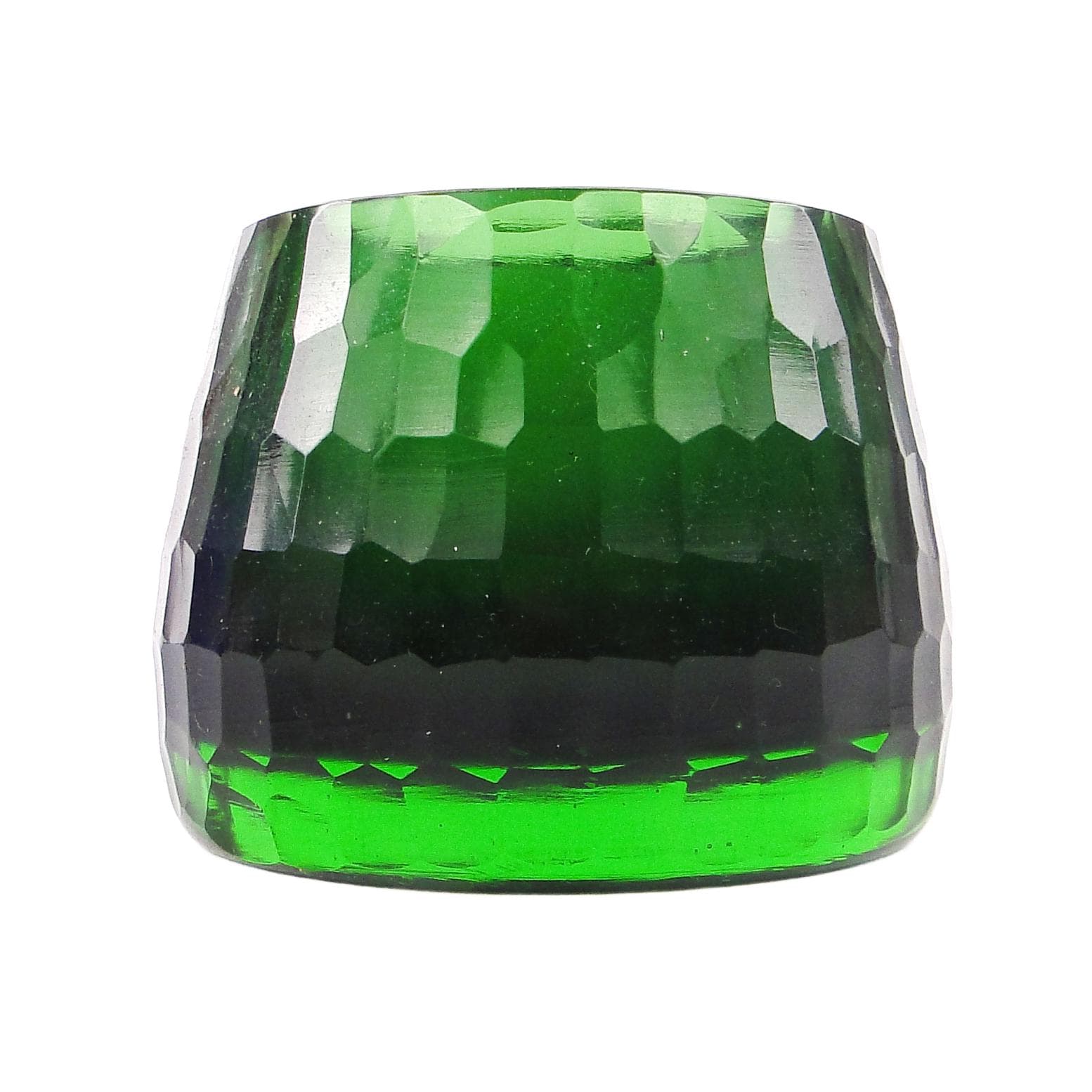 Mid-century modern vase, green glass, Poland, 1980s.