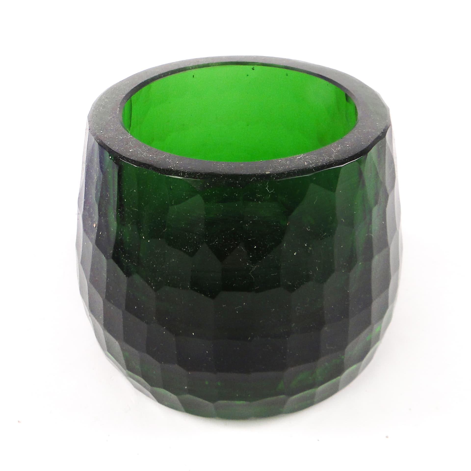Mid-century modern vase, green glass, Poland, 1980s. - 106696