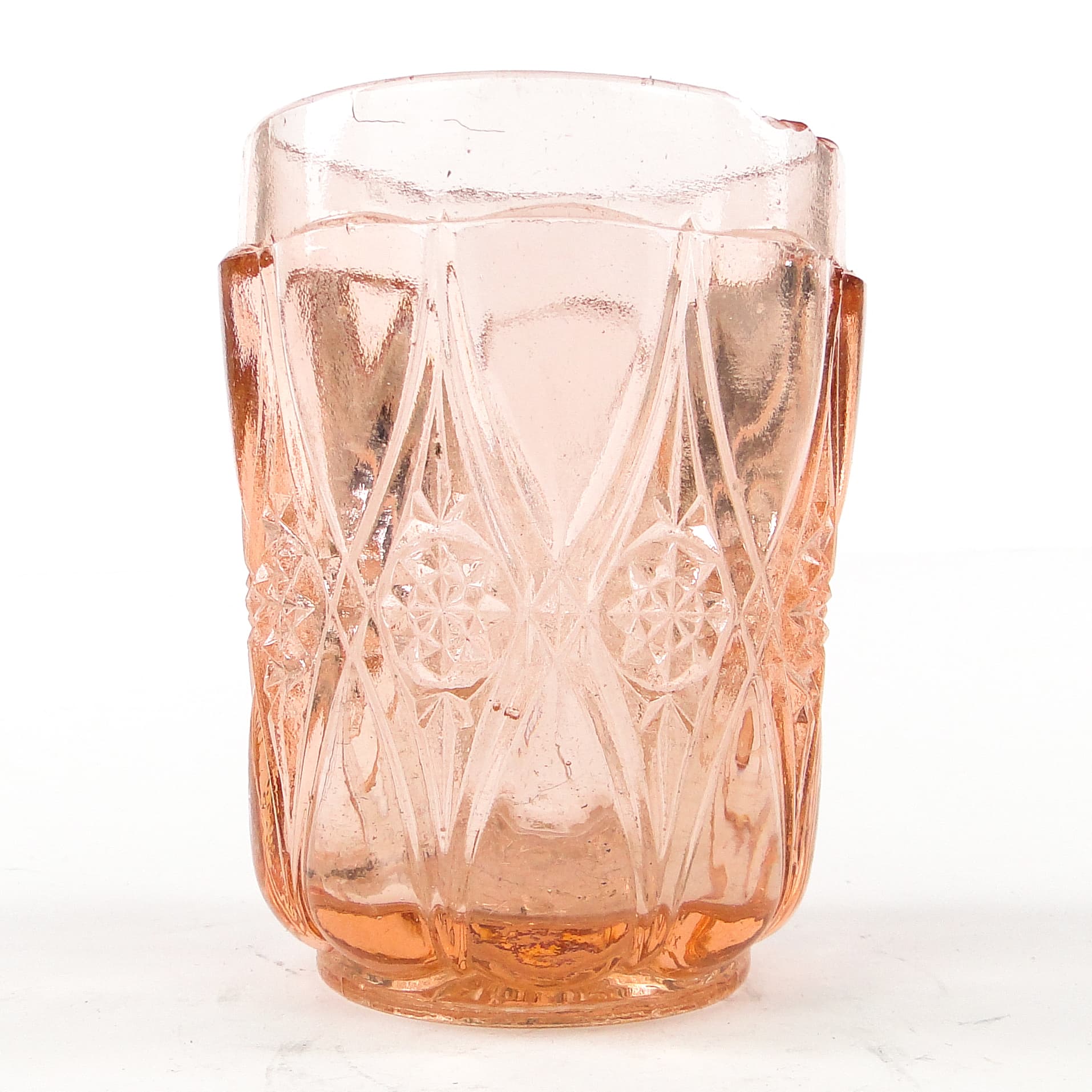 Mid-century modern vase, pressed Rosalina glass, Poland, 1950s. - 106740