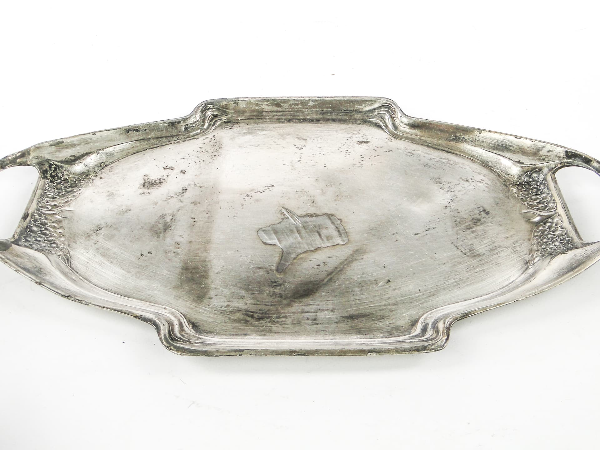 Taca secesyjna, cyna srebrzona, Austria, początek XX w. - 106768