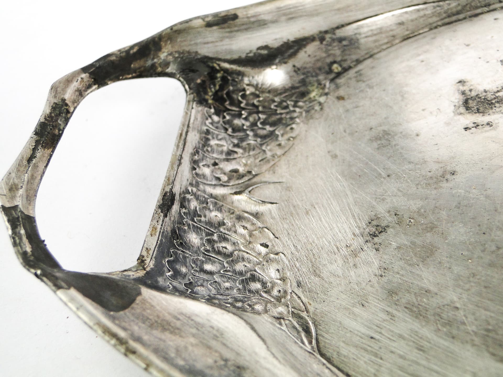 Taca secesyjna, cyna srebrzona, Austria, początek XX w. - 106766