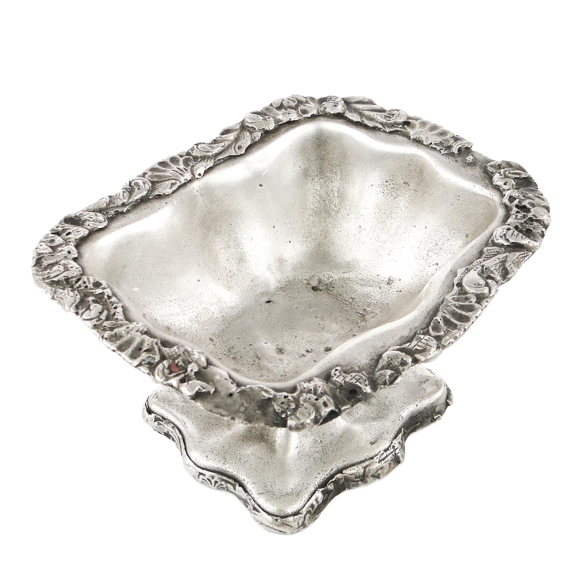 Solniczka Biedermeier, miedź srebrzona, Polska, XIX w.