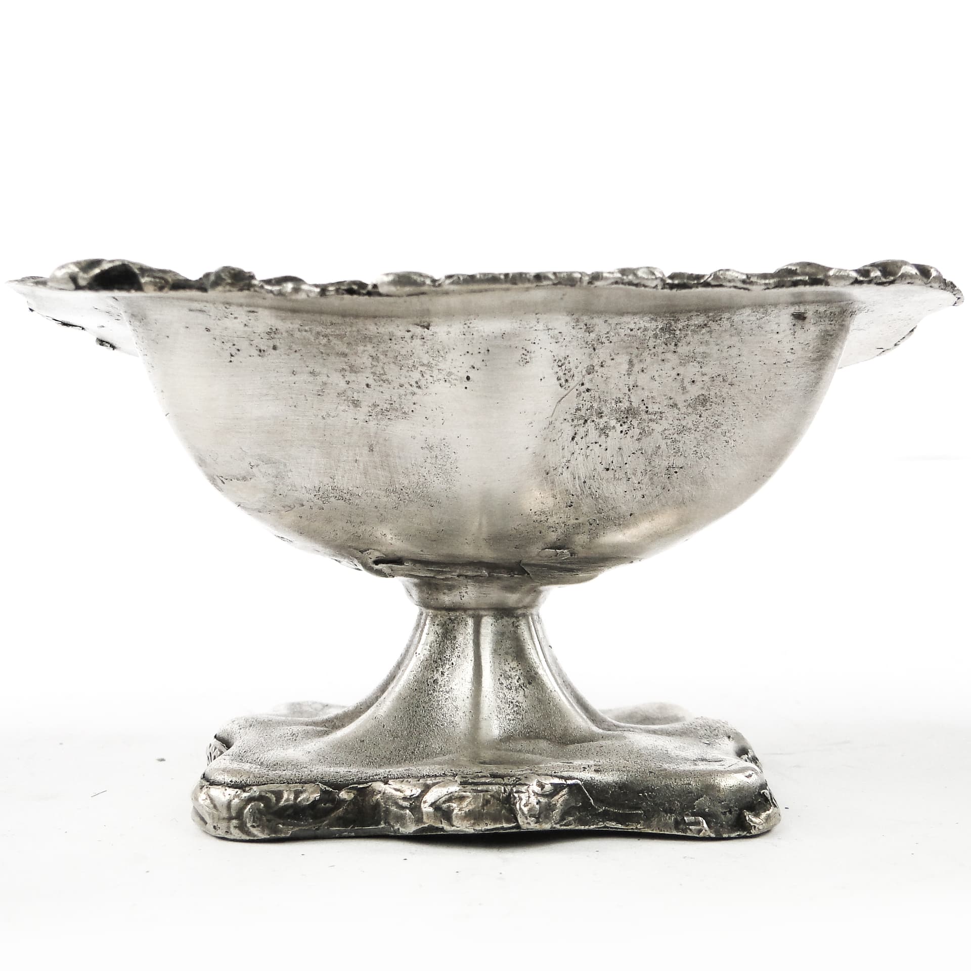 Solniczka Biedermeier, miedź srebrzona, Polska, XIX w. - 106777