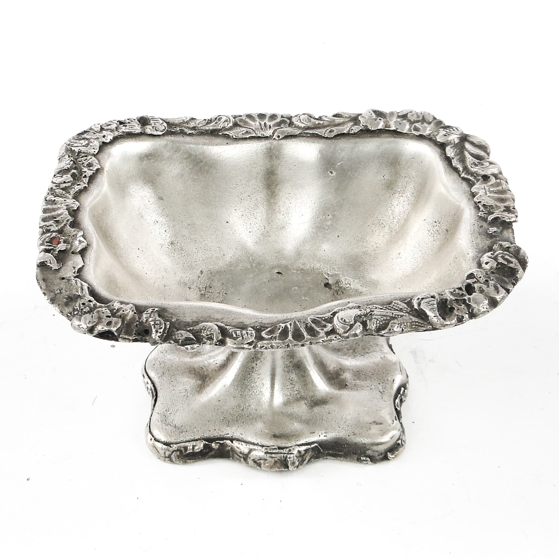 Solniczka Biedermeier, miedź srebrzona, Polska, XIX w. - 106775