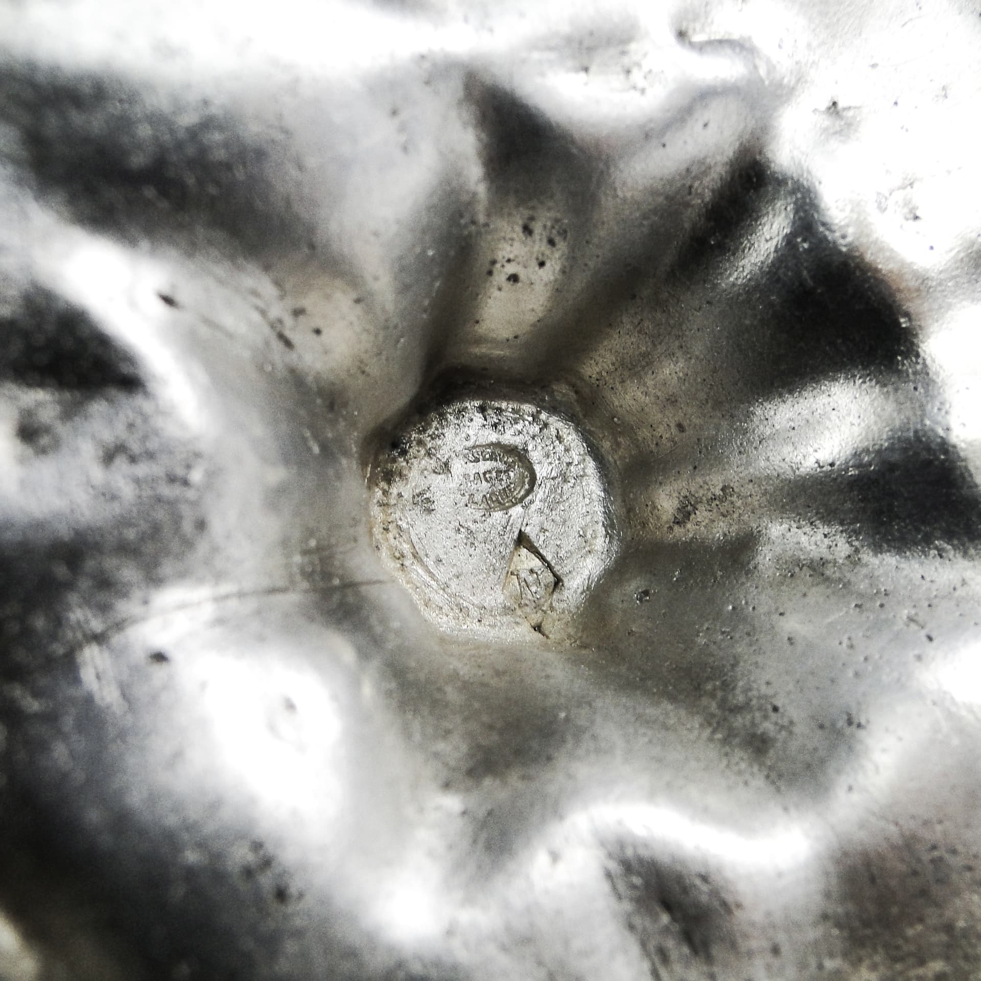 Solniczka Biedermeier, miedź srebrzona, Polska, XIX w. - 106773