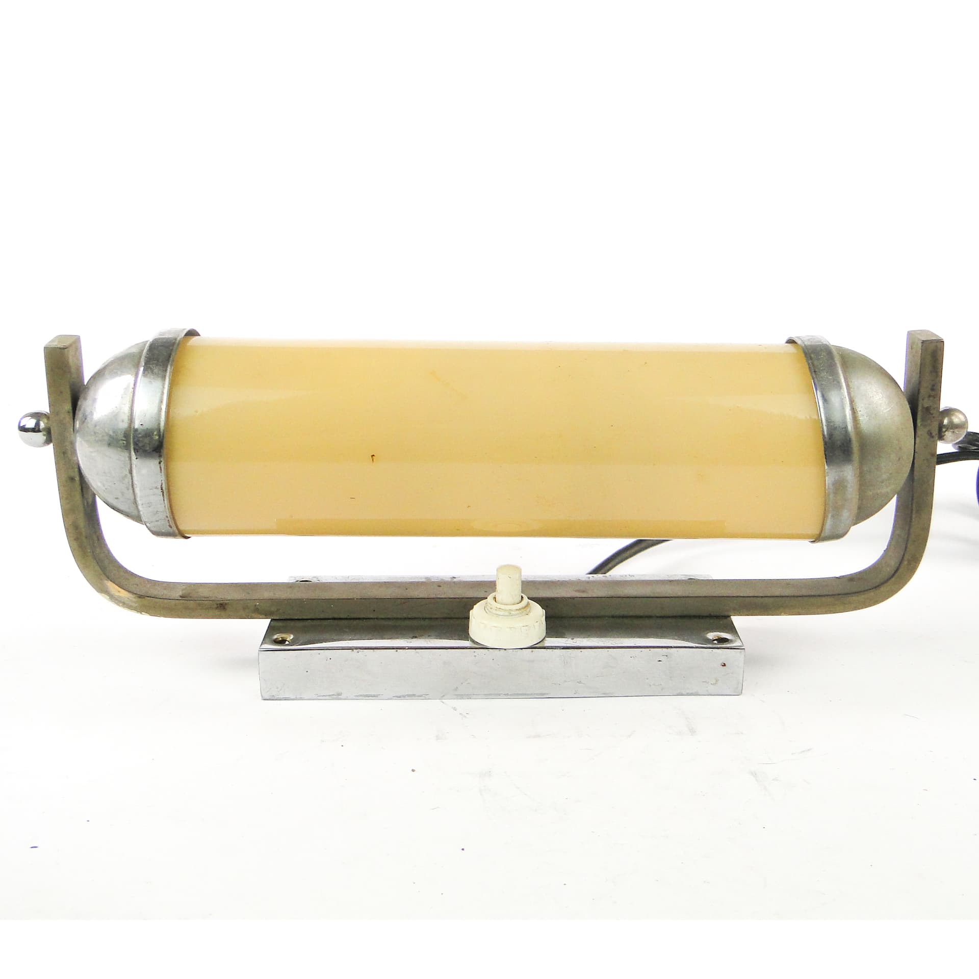 Art Deco wall sconce, functionalism, chrome-plated brass, Czechoslovakia, 1950s. - 106841