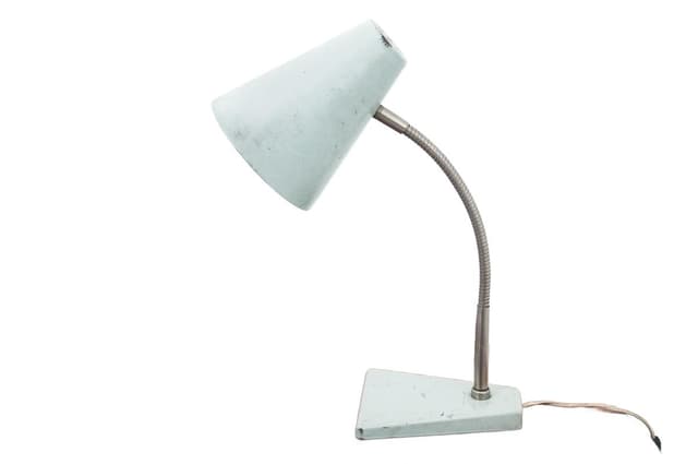 Jasnoniebieska lampa stołowa, Polska, lata 60. - WYMIARY