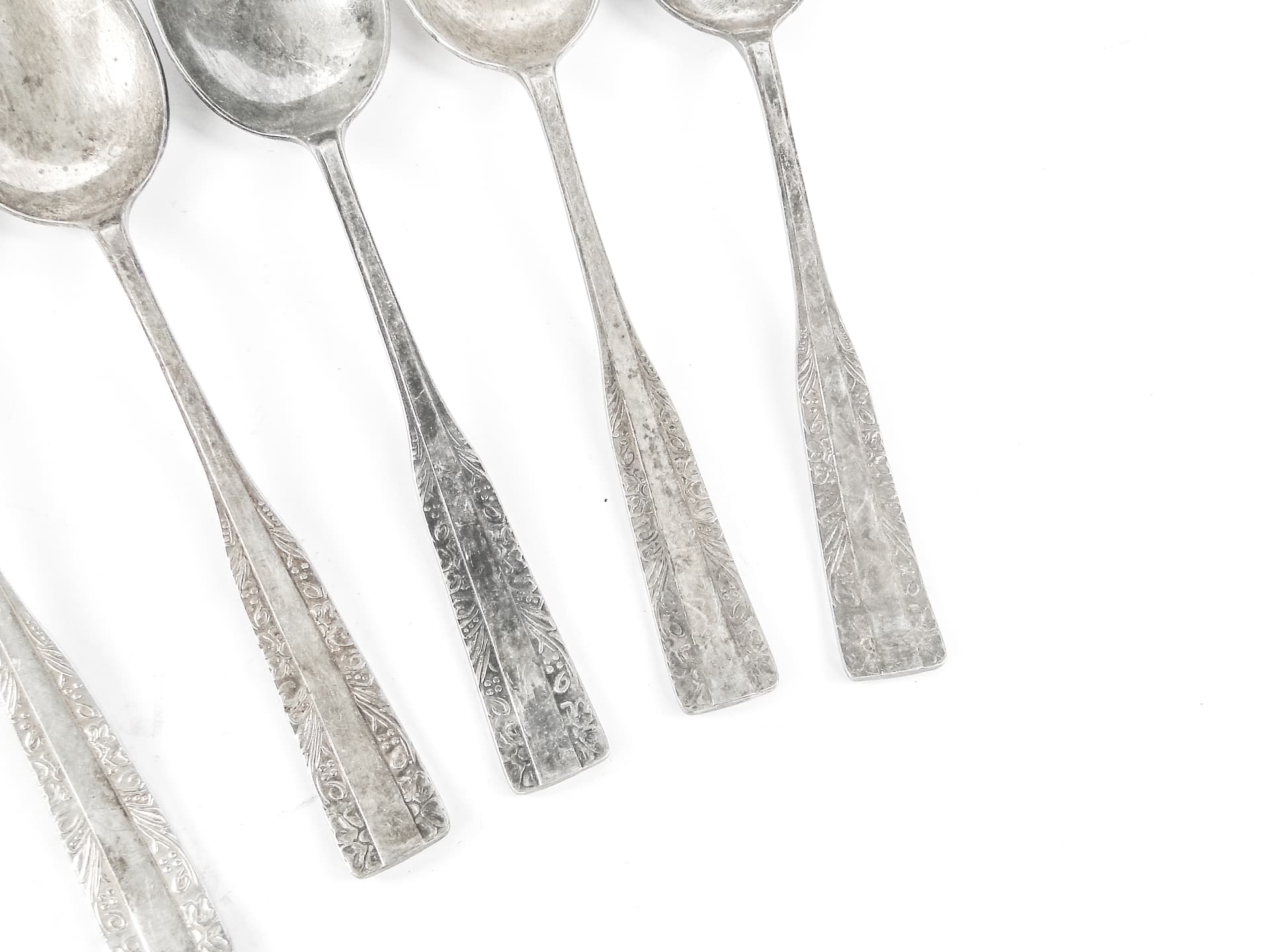 Zestaw łyżek stołowych, mosiądz srebrzony, HEFRA, Polska, lata 70. - 106875