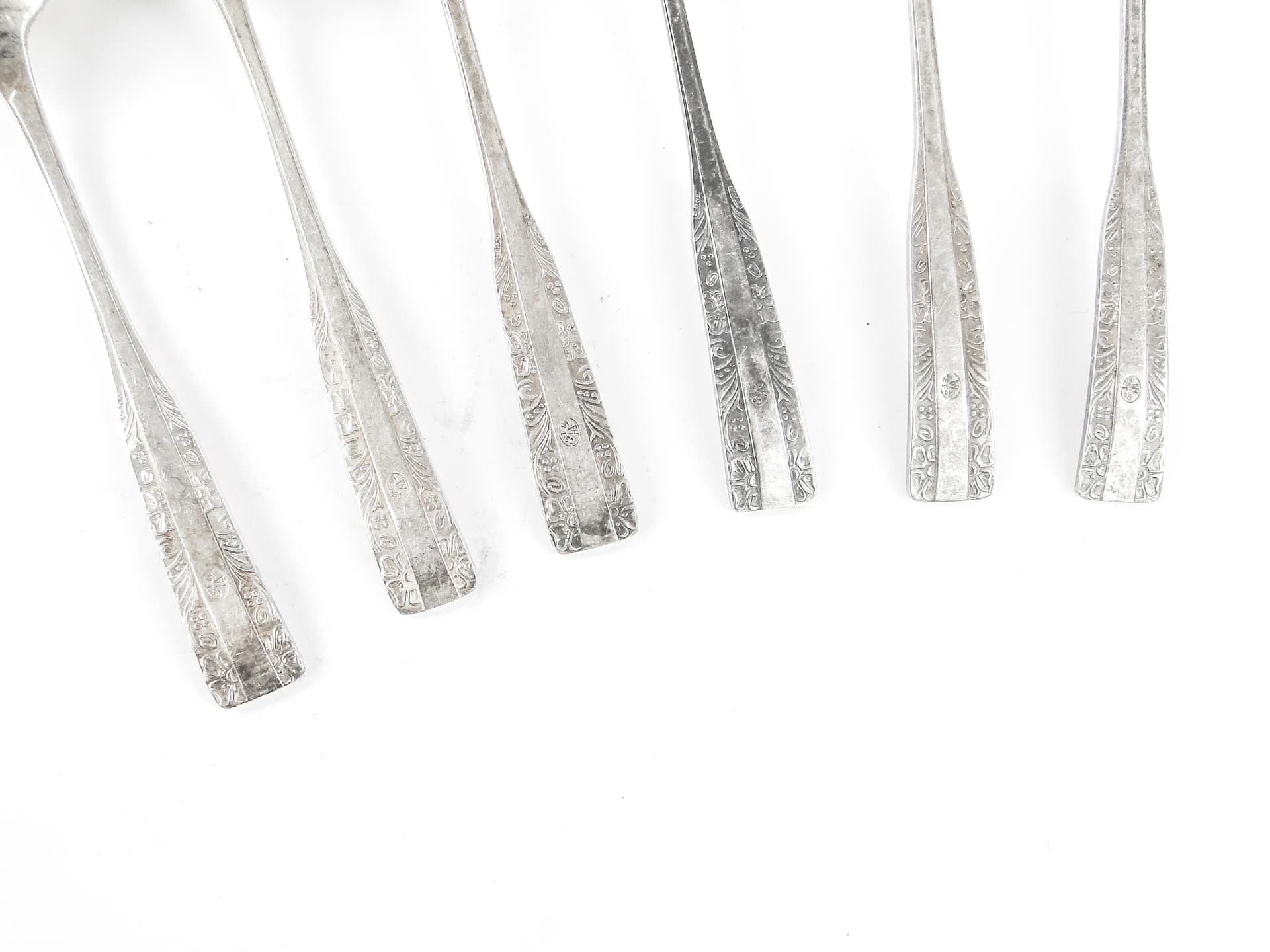 Zestaw łyżek stołowych, mosiądz srebrzony, HEFRA, Polska, lata 70. - 106876