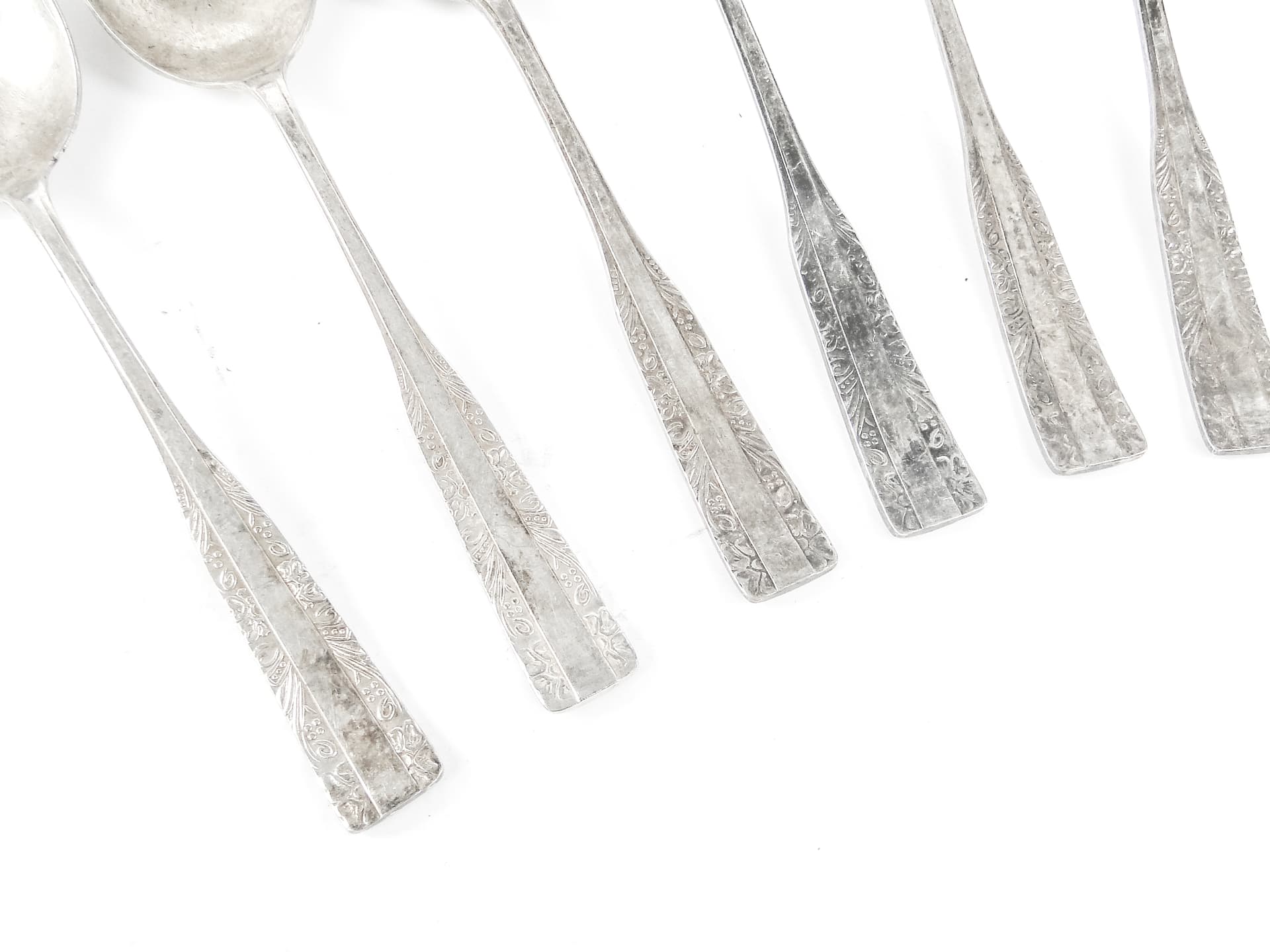 Zestaw łyżek stołowych, mosiądz srebrzony, HEFRA, Polska, lata 70. - 106873