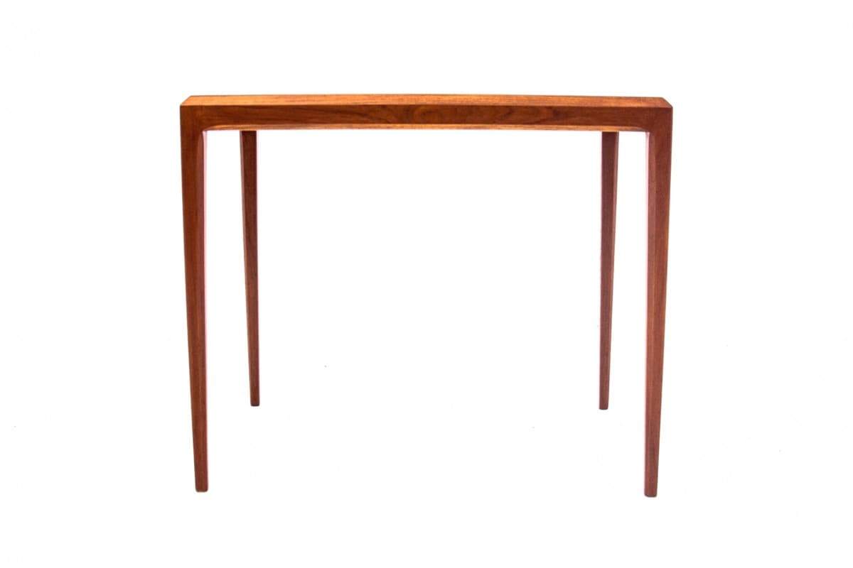 Tekowy stolik pomocniczy z ceramiczną wstawką, Dania, lata 60. - 58826