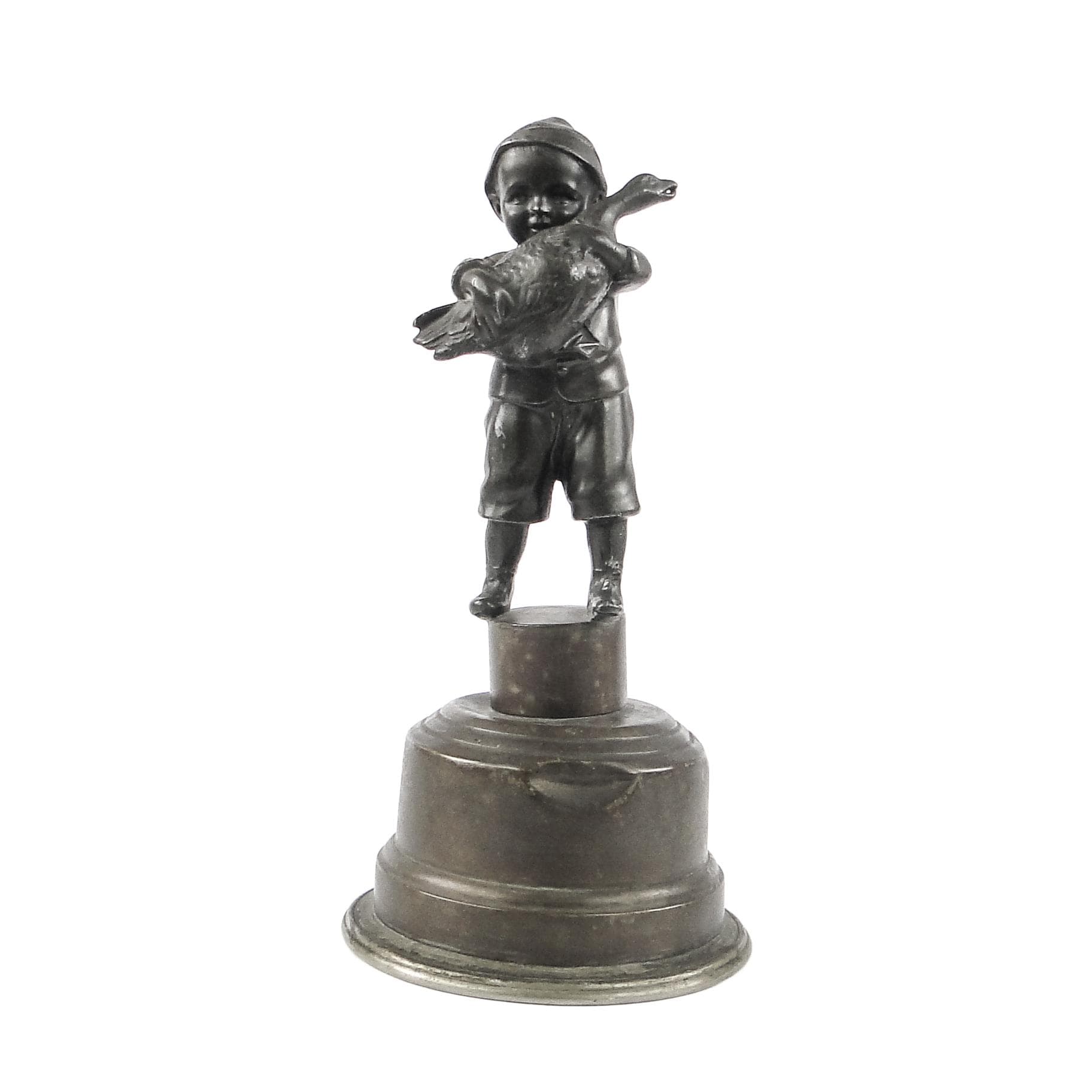 Art Deco Figural Table Lighter, Patinated Metal, 1930s