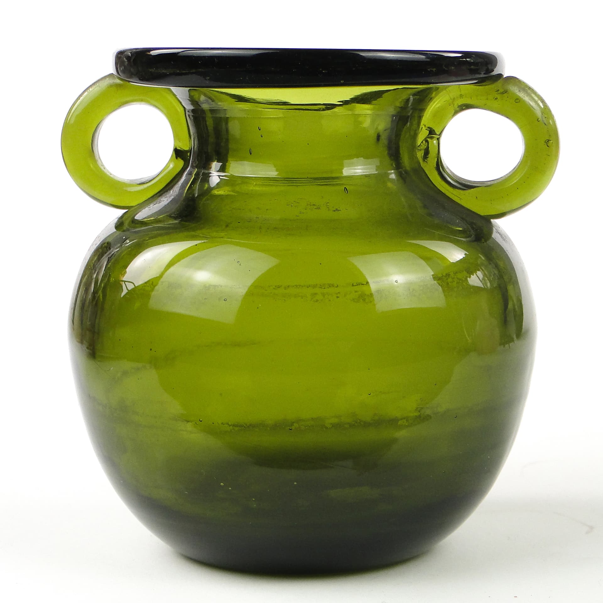 Wazon modernizm, szkło oliwkowe, proj. J. Słuczan-Orkusz, Polska, lata 70. - 106982