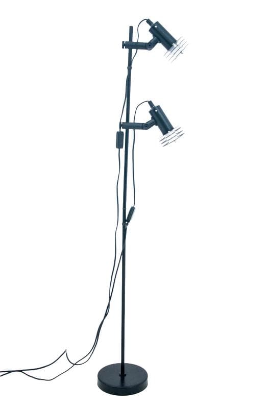 Black Metal Floor Lamp, Denmark, 1970s