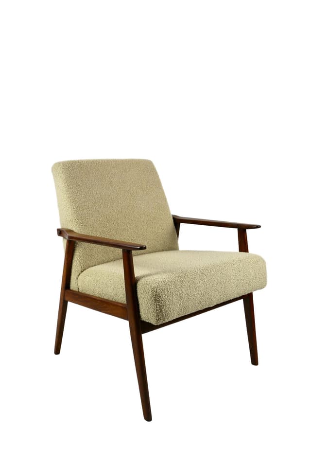 Armchair Śnieżnik, beige bouclé, Poland, 1970s. - DIMENSION