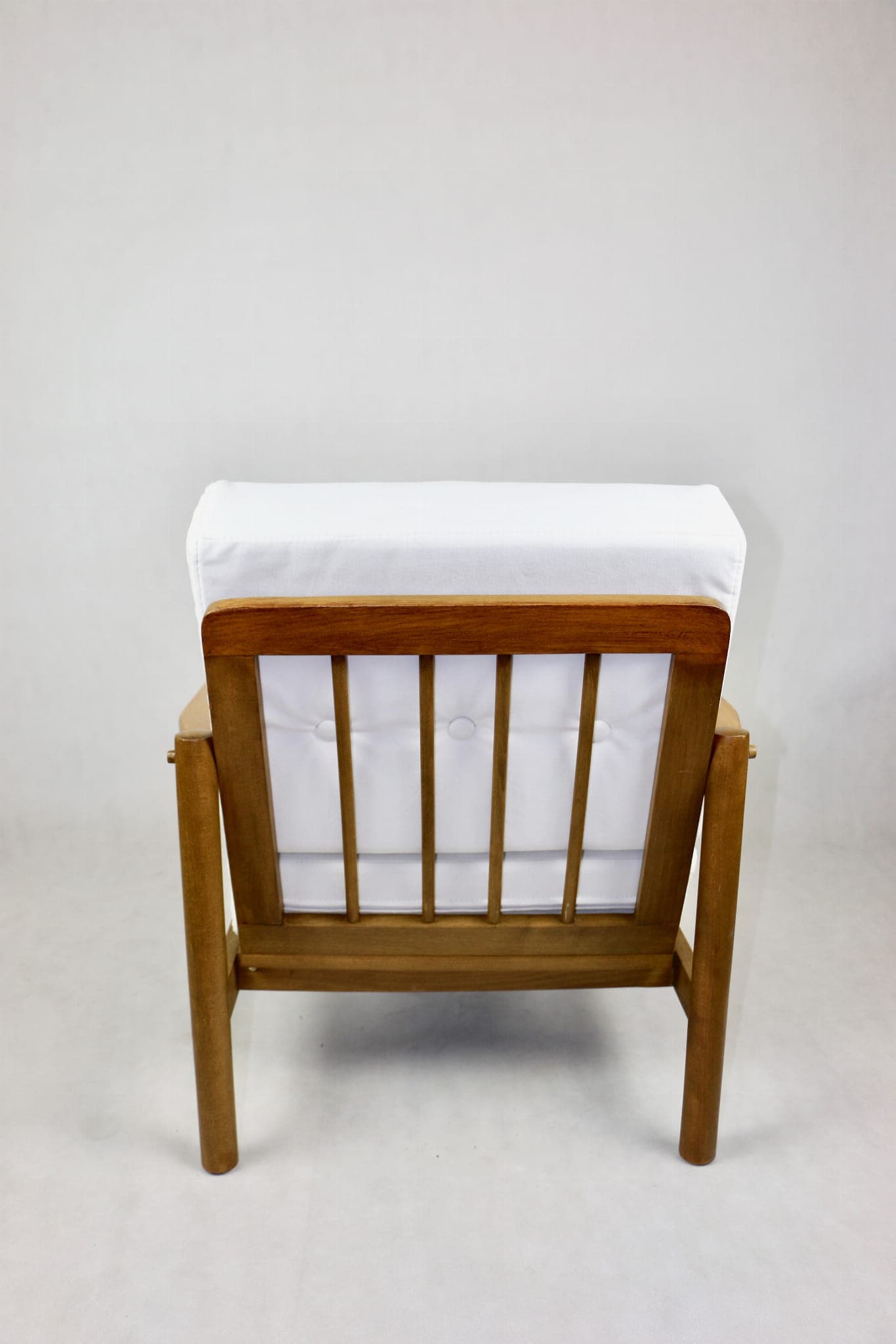 Armchair, white velvet, beech, by Z. Bączyk, Poland, 1970s. - 107269