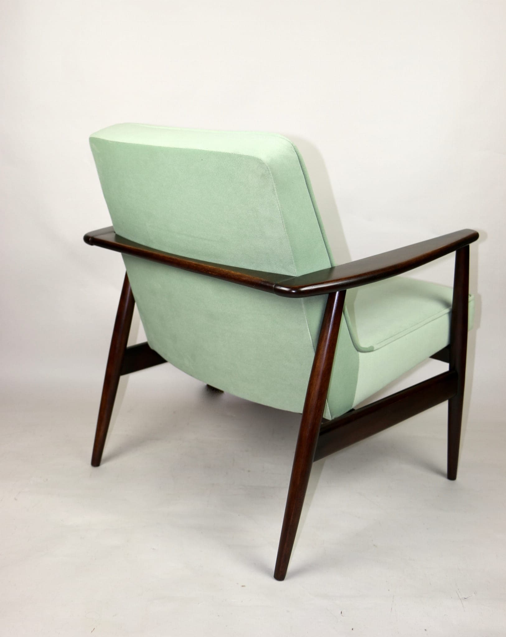 Armchair GFM-63, green velvet, by J. Kędziorek, Poland, 1970s. - 107114
