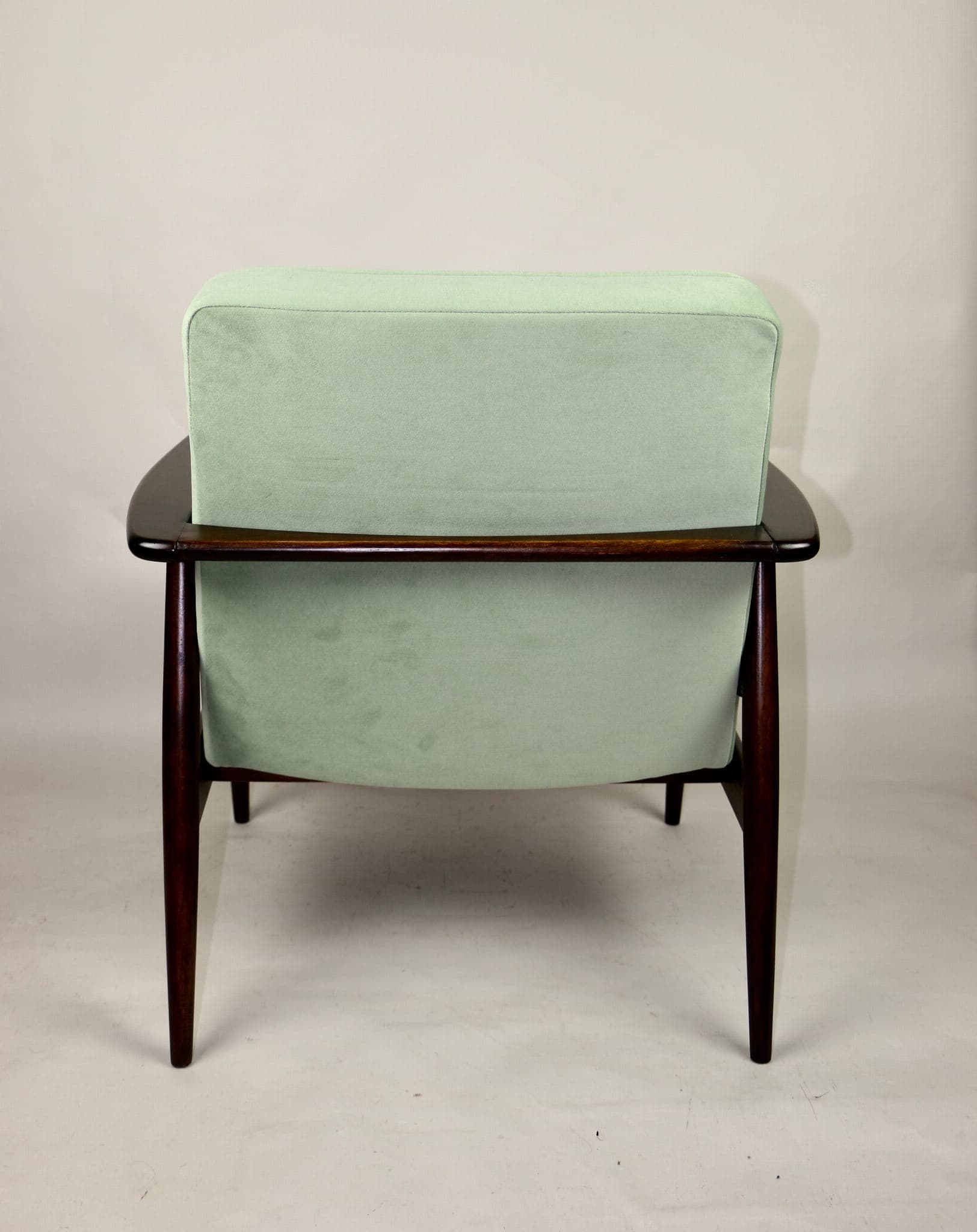 Armchair GFM-63, green velvet, by J. Kędziorek, Poland, 1970s. - 107116