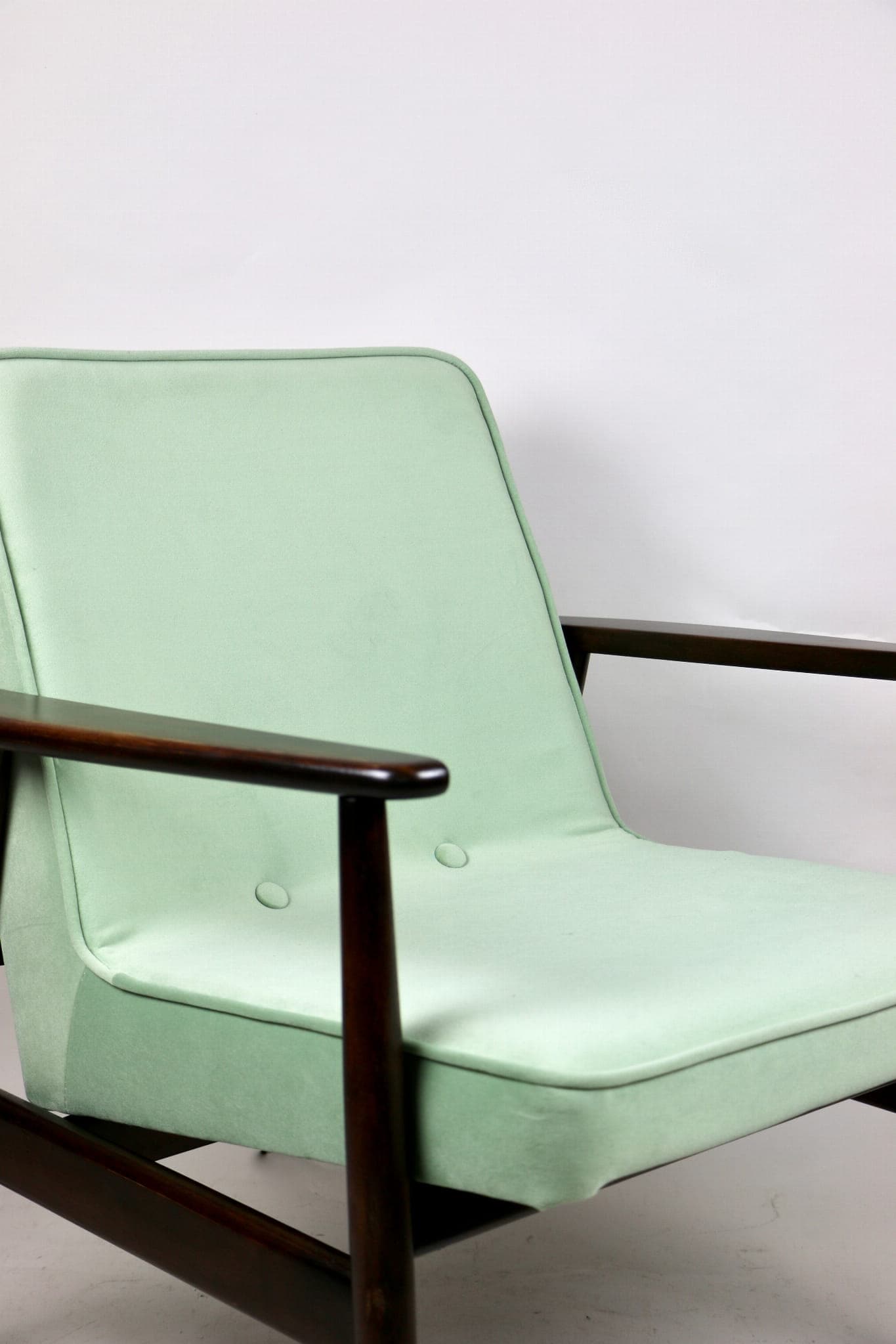 Armchair GFM-63, green velvet, by J. Kędziorek, Poland, 1970s. - 107112