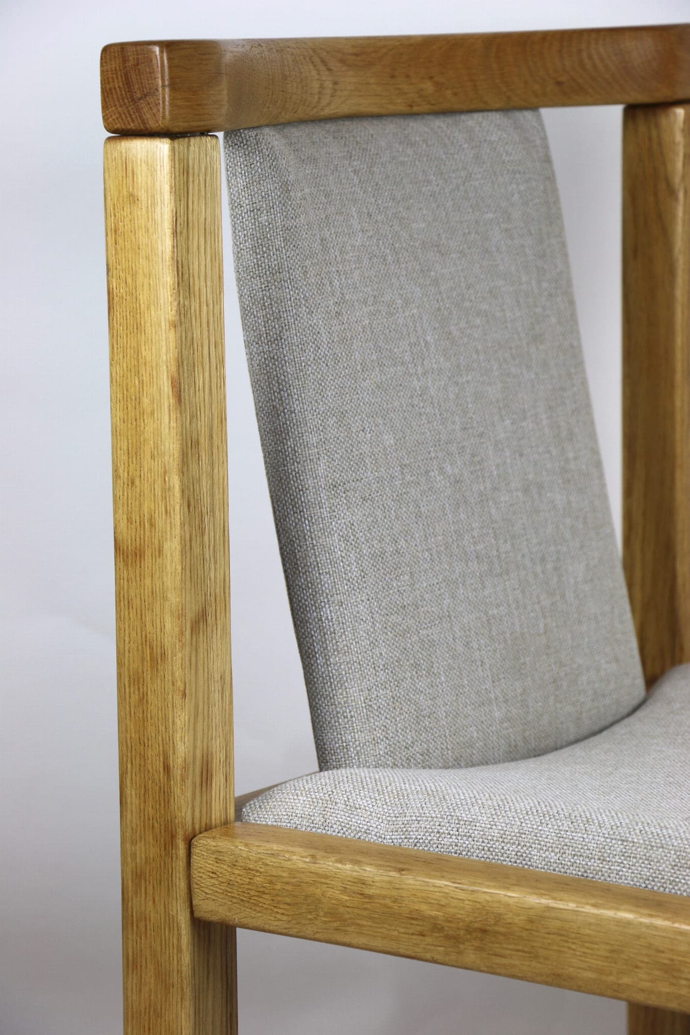 Para foteli, beż, dąb, Polska, lata 70. - 107095