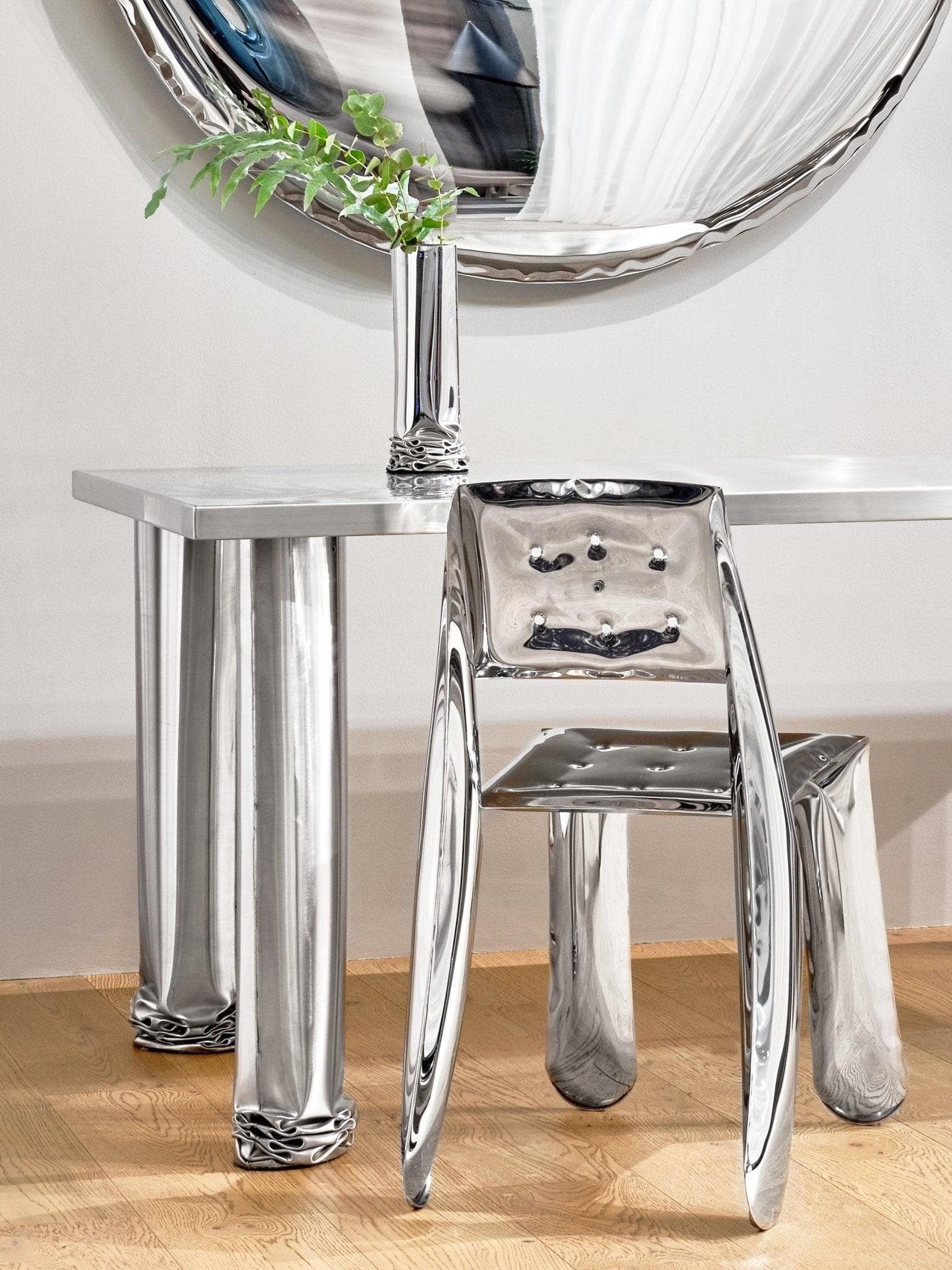 CHIPPENSTEEL 0.5 chair, steel, silver, Zieta Studio - 122713