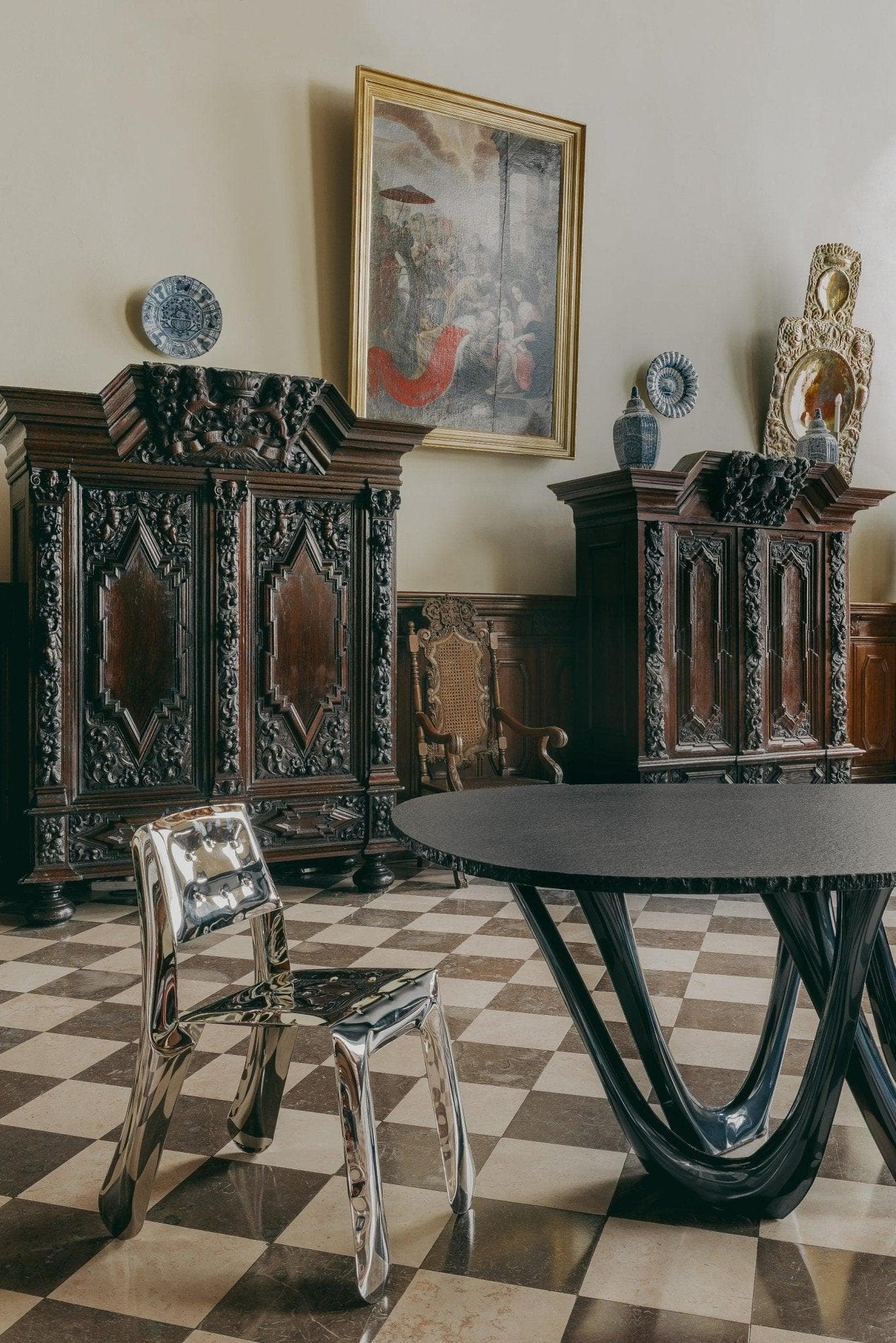 CHIPPENSTEEL 0.5 chair, steel, silver, Zieta Studio - 122719