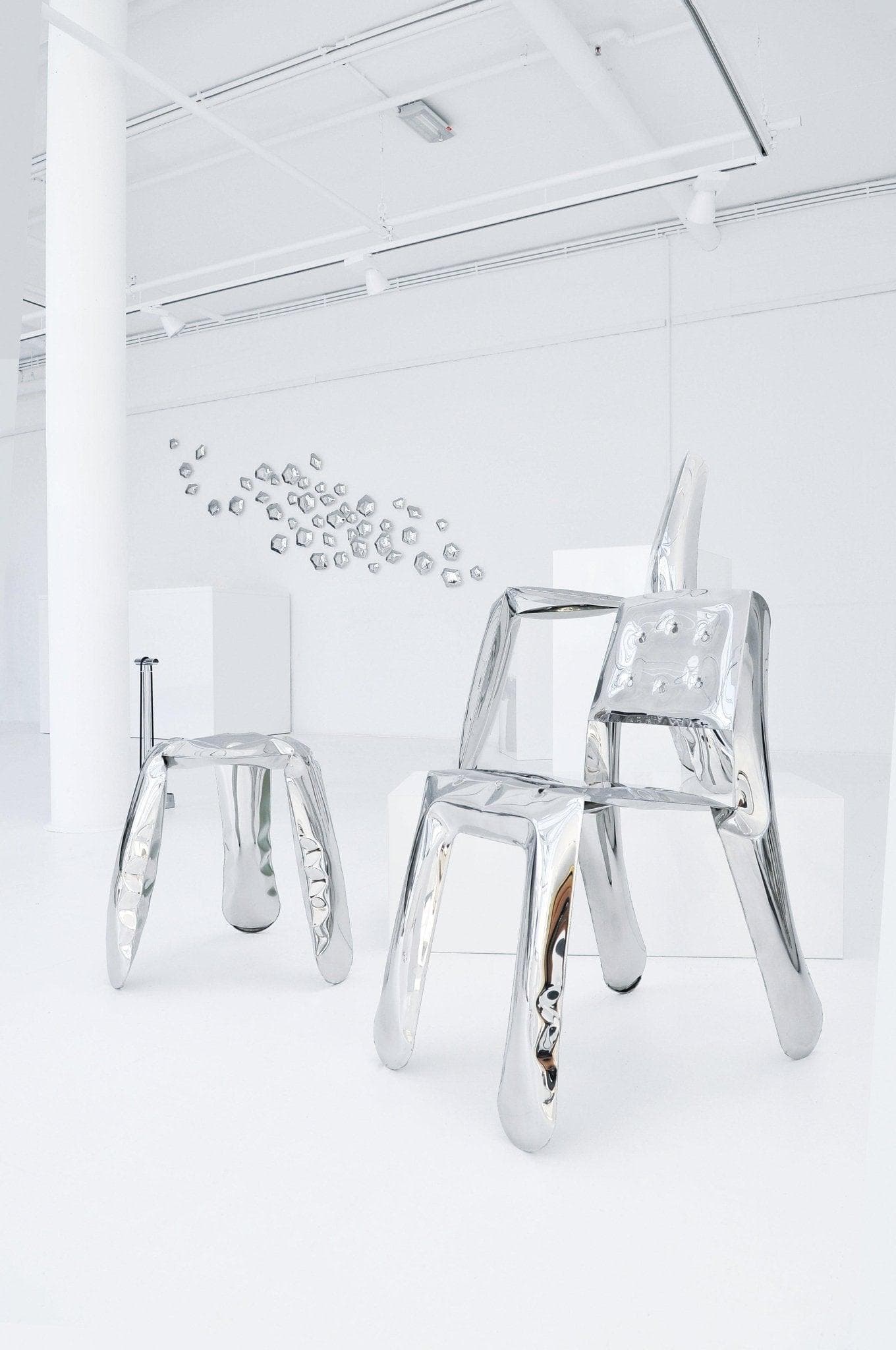 CHIPPENSTEEL 0.5 chair, steel, silver, Zieta Studio - 122722