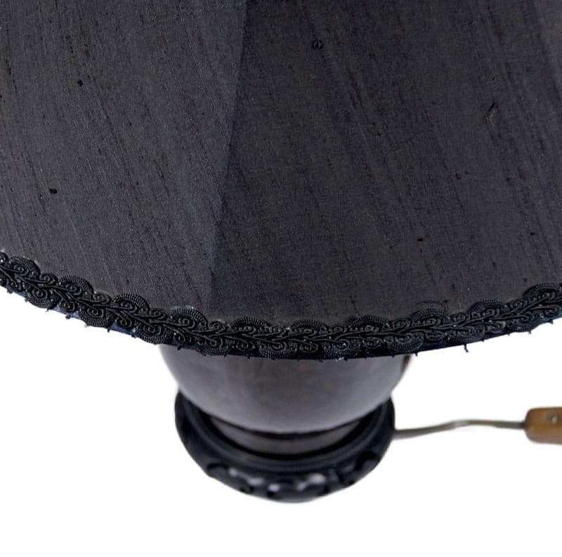 Ciemnobrązowa ceramiczna lampa stołowa, Włochy, lata 70. - 7508