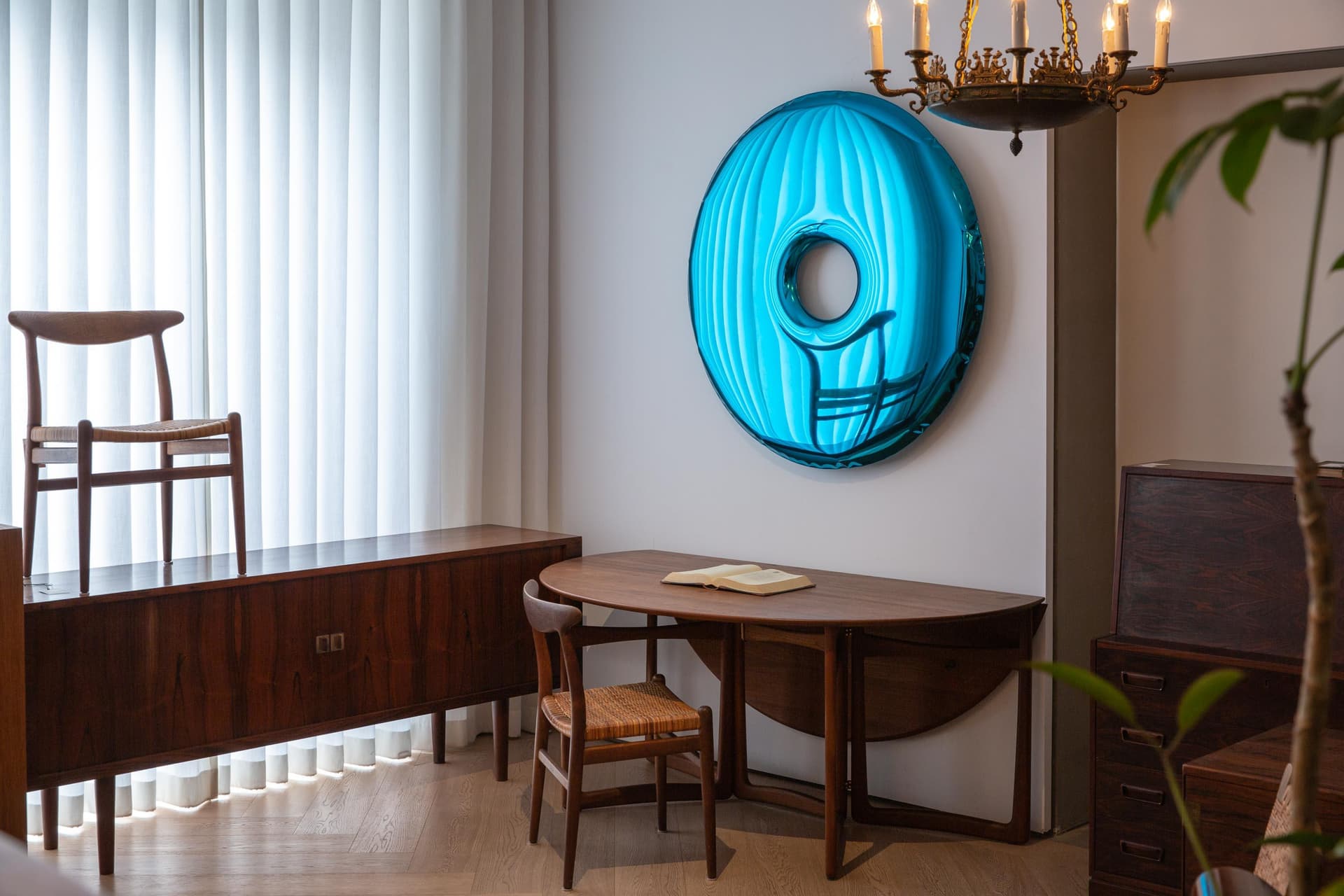 Lustro ścienne RONDO jasnoniebieskie 95 cm, Zieta Studio - 122201