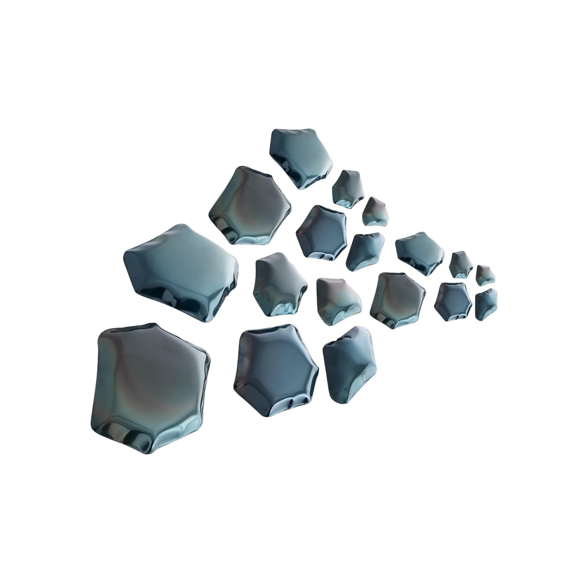 Zestaw osiemnastu wieszaków ściennych KAMYKI ciemnoniebieski, Zieta Studio