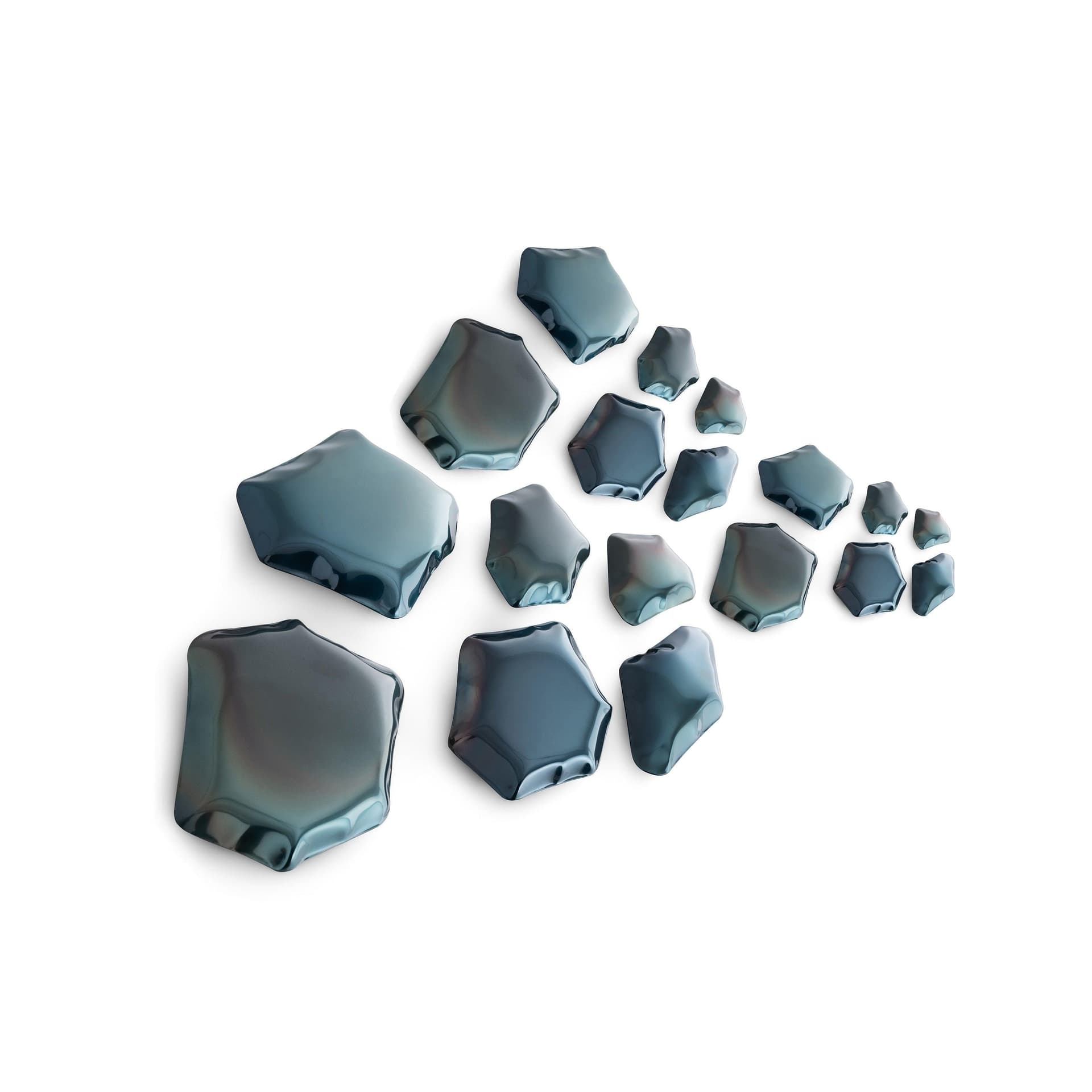 Zestaw osiemnastu wieszaków ściennych KAMYKI ciemnoniebieski, Zieta Studio - 122055