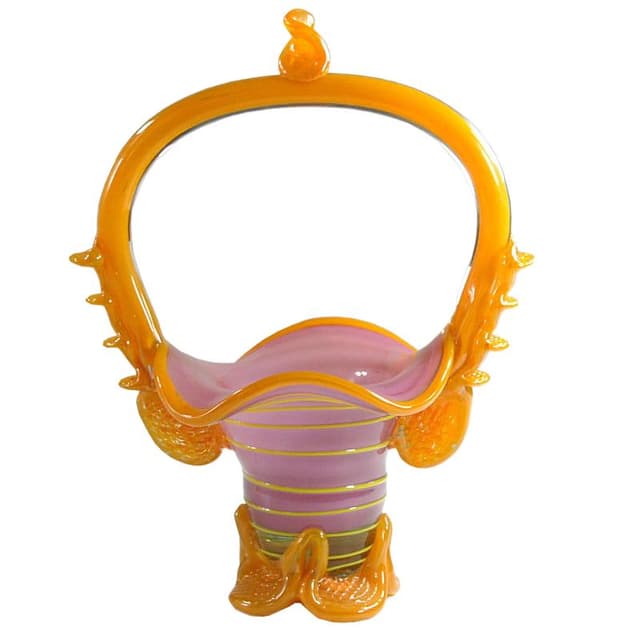 Multicolor Glass Basket, Murano, Italy, 1960s - DIMENSION